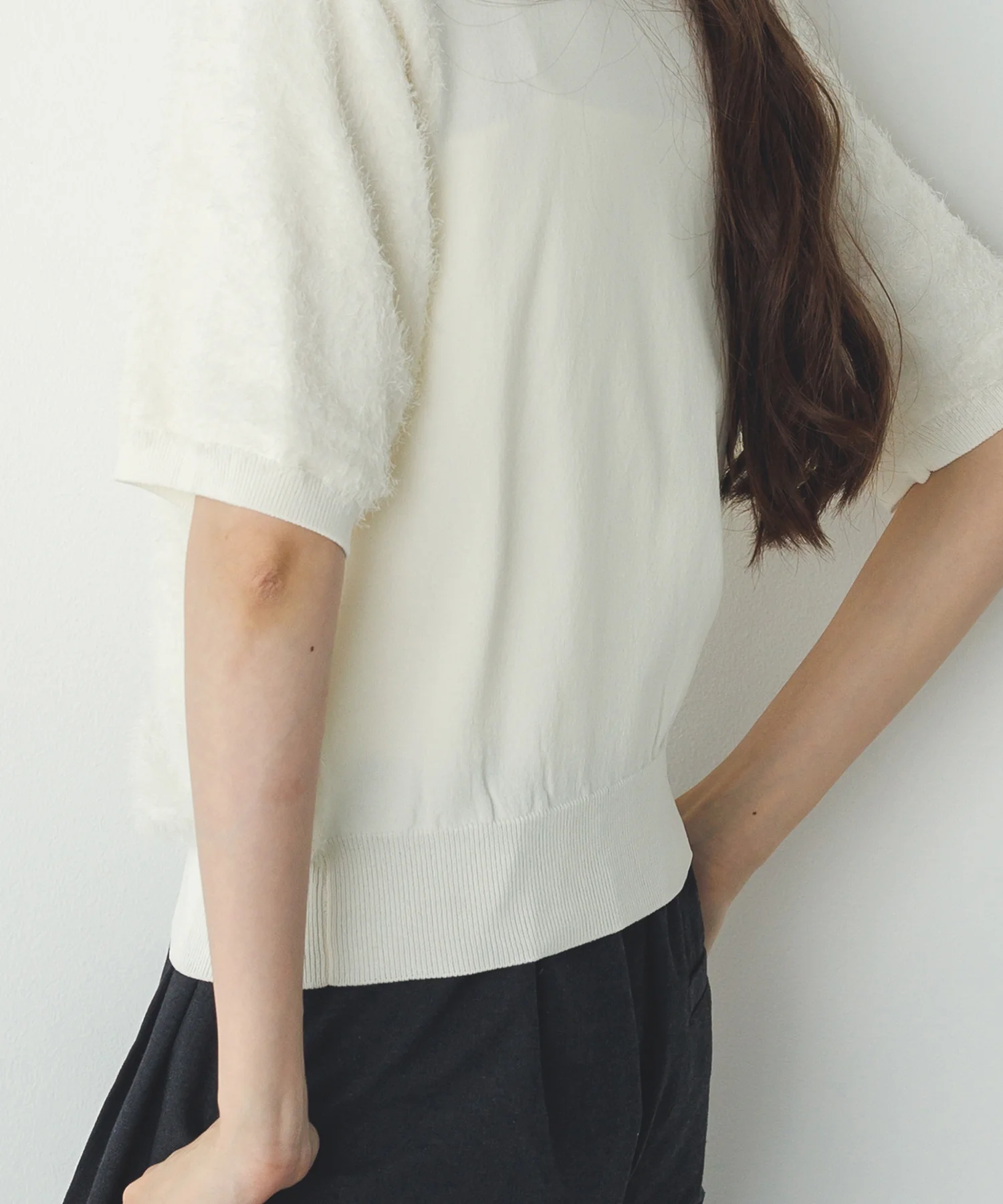 シアージャガード ハーフスリーブニット