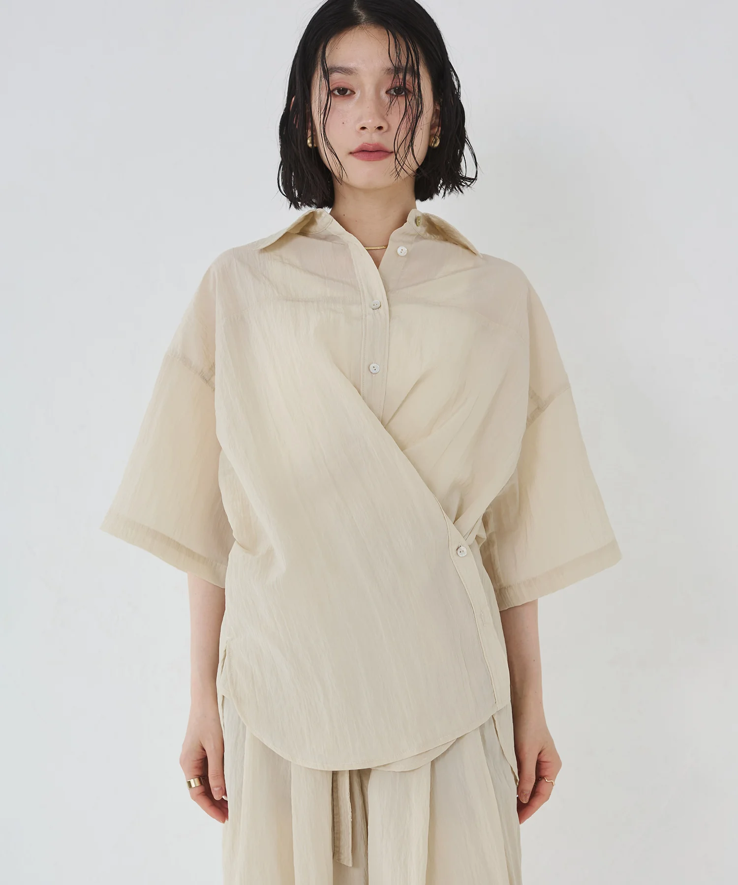 ワッシャー加工 2WAYシャツ