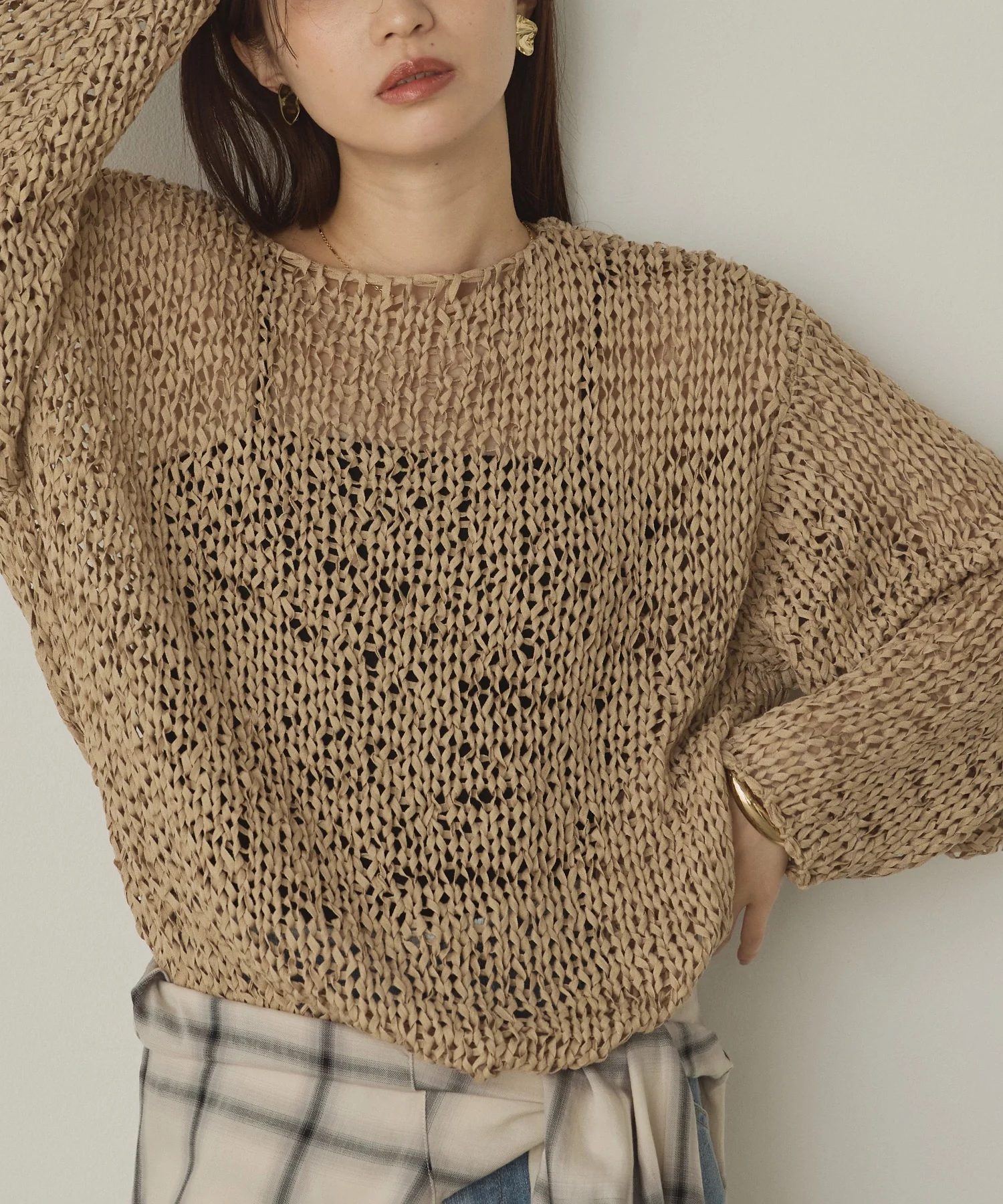 ペーパーヤーン 透かし編みニット