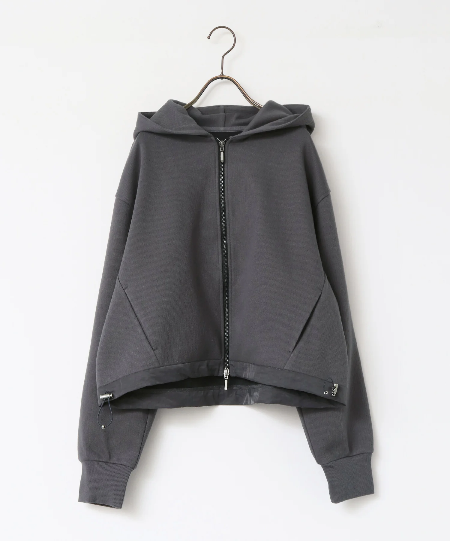 ダブルジップ ショートフーディ