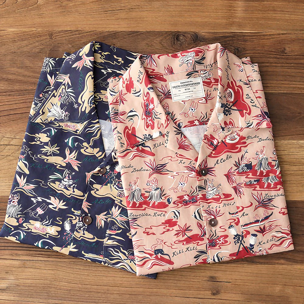 「ハワイの物語」コットンプリントシャツ