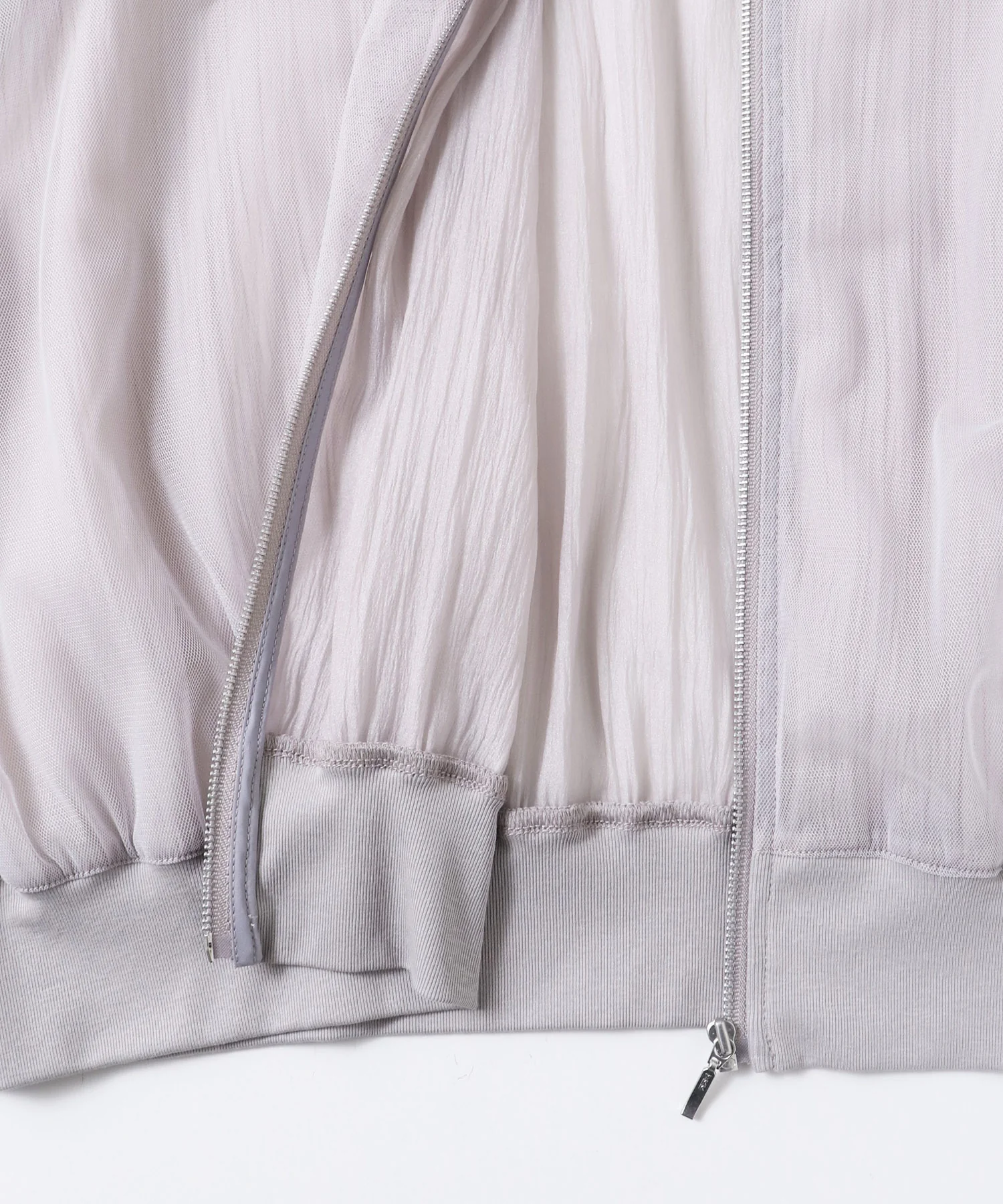 チュールシアー チェックブルゾン