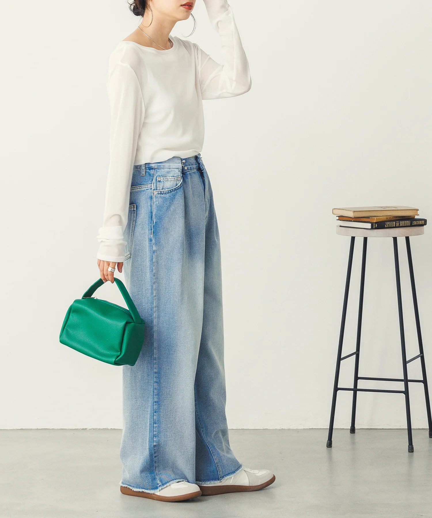 デニム2WAYワイドパンツ