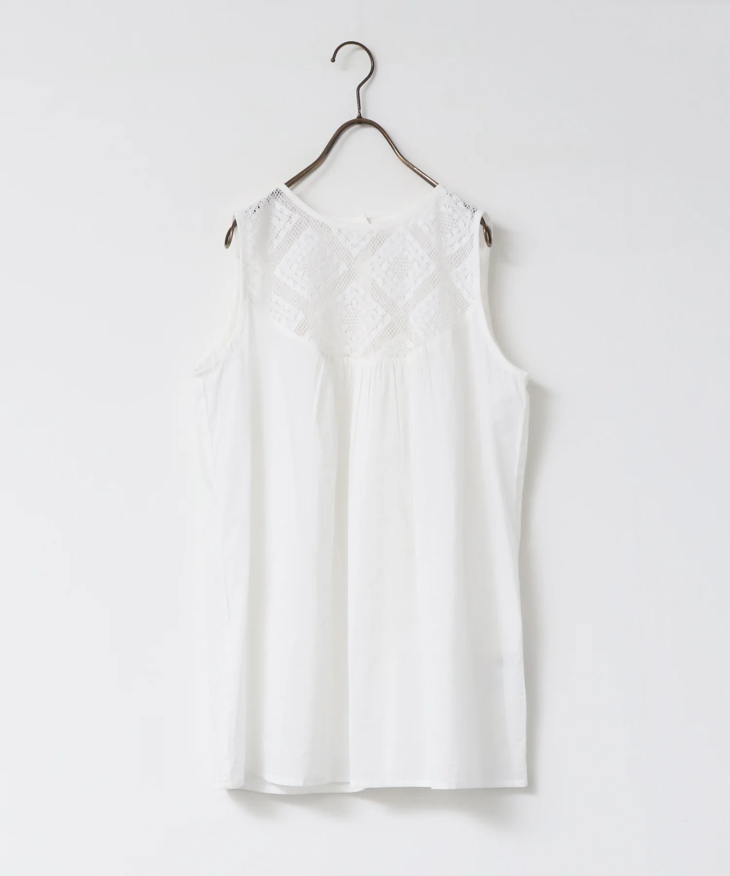 レース切替 ノースリーブブラウス