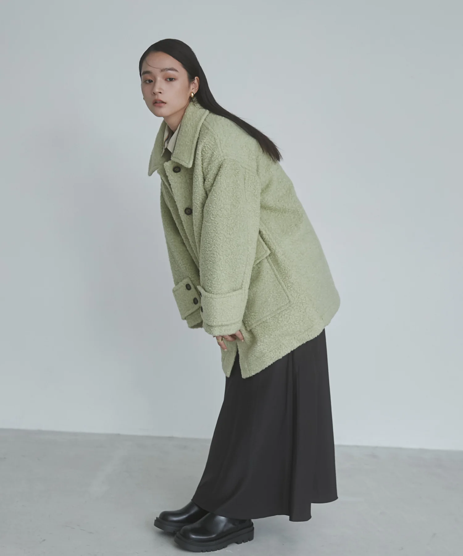 ブークレ ミドルシャツコート