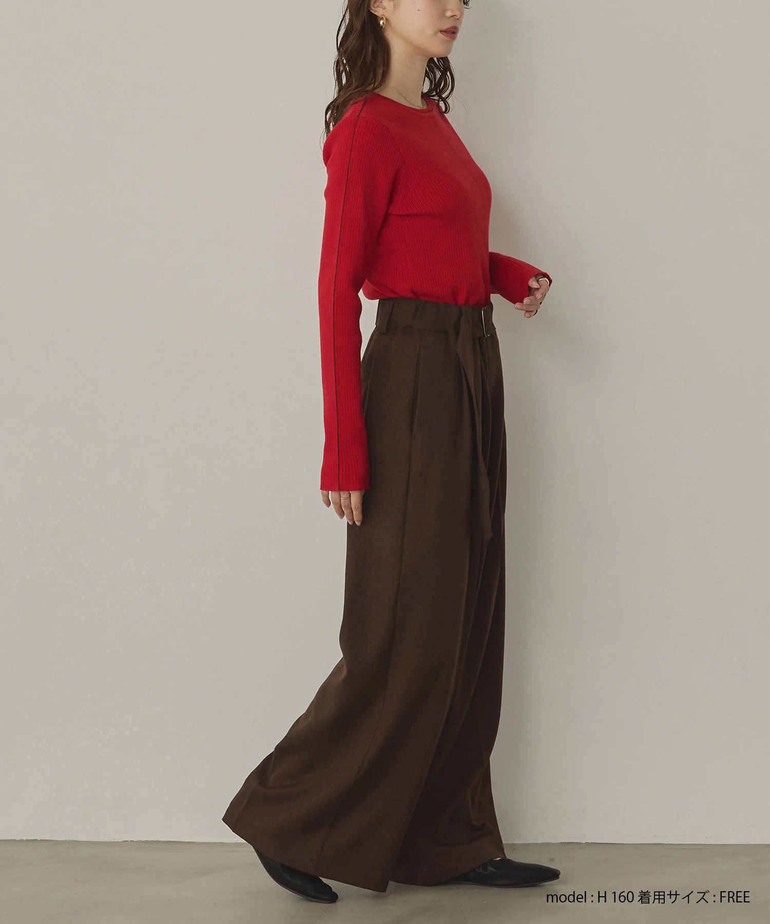 ツイルストライプ タックワイドパンツ