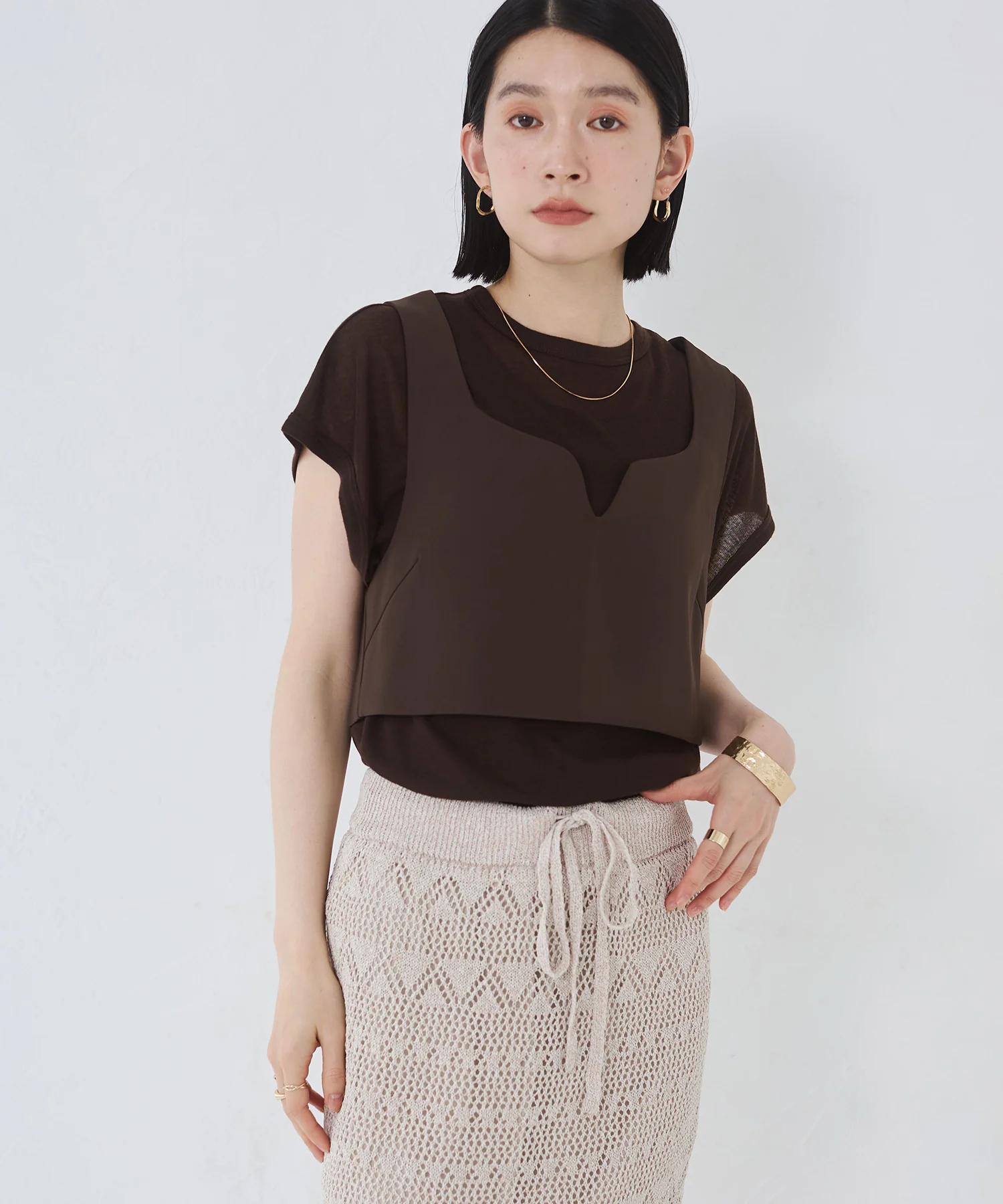 オーバーフレンチ シアーTシャツ