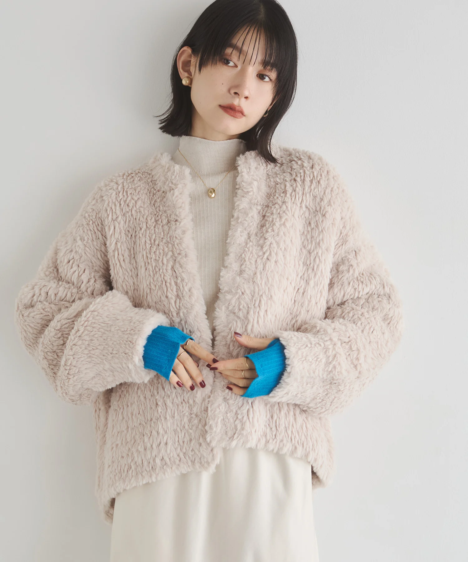 ファー ニットコート