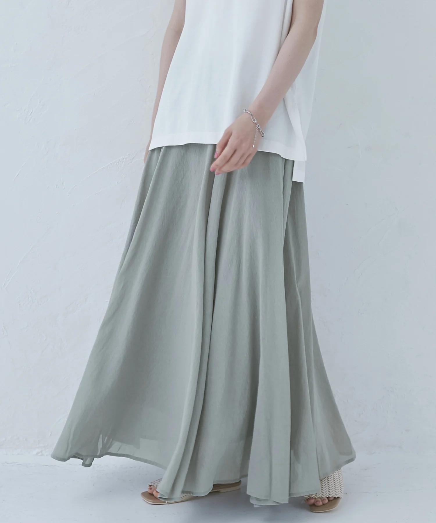 【新色追加】ハイツイストシアー マキシフレアスカート