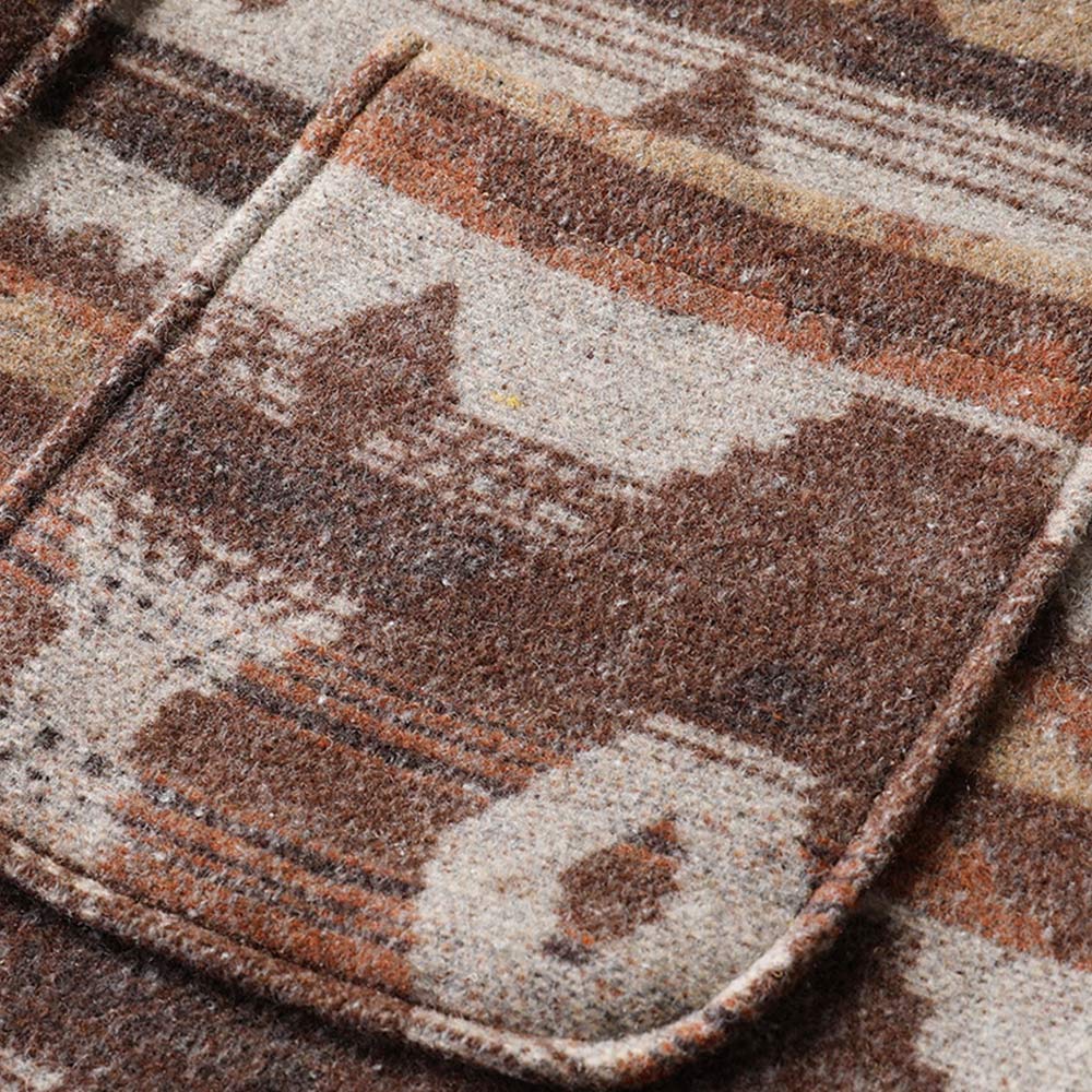 ナバホ柄先染め　ラシャシャツジャケット