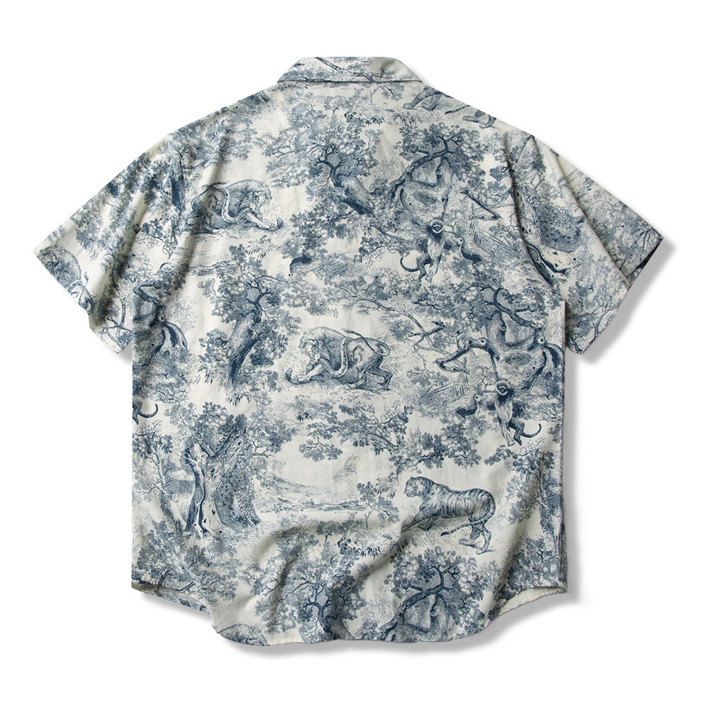 トワルドジュイ 　「タイガー＆ジャングル柄」開襟シャツ