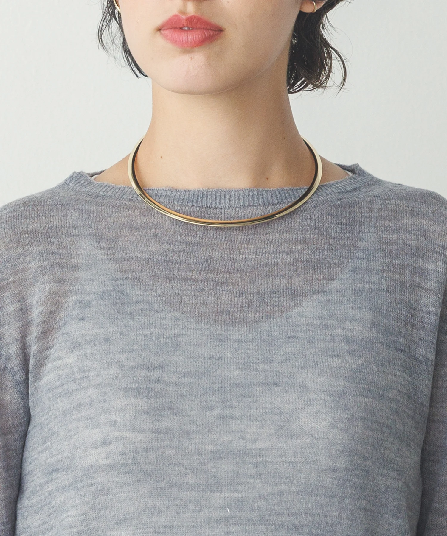 【WEB限定/別注】ラメライン入り ウールミックスシアーニット