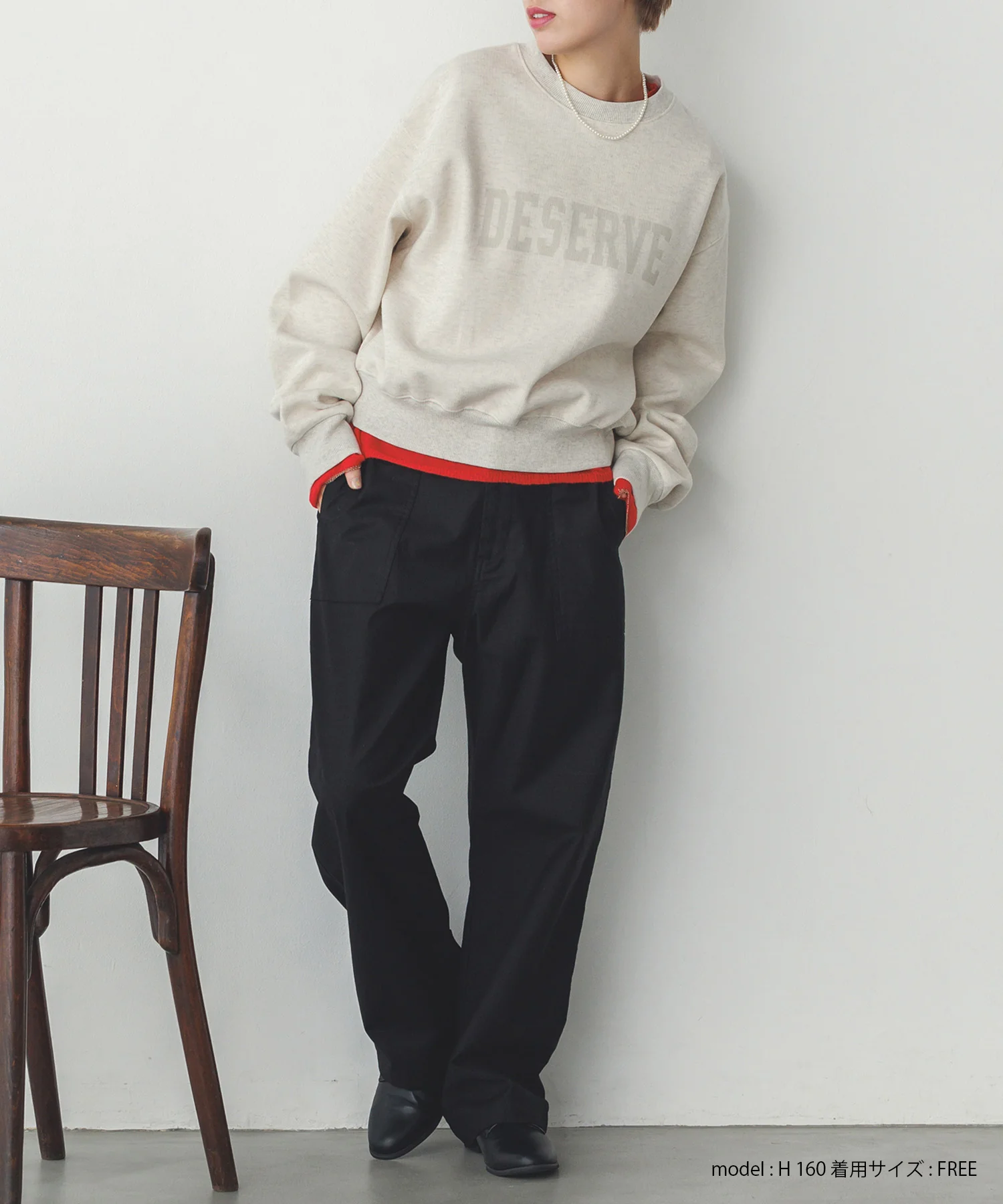 スリーブタック ロゴプリントスウェット