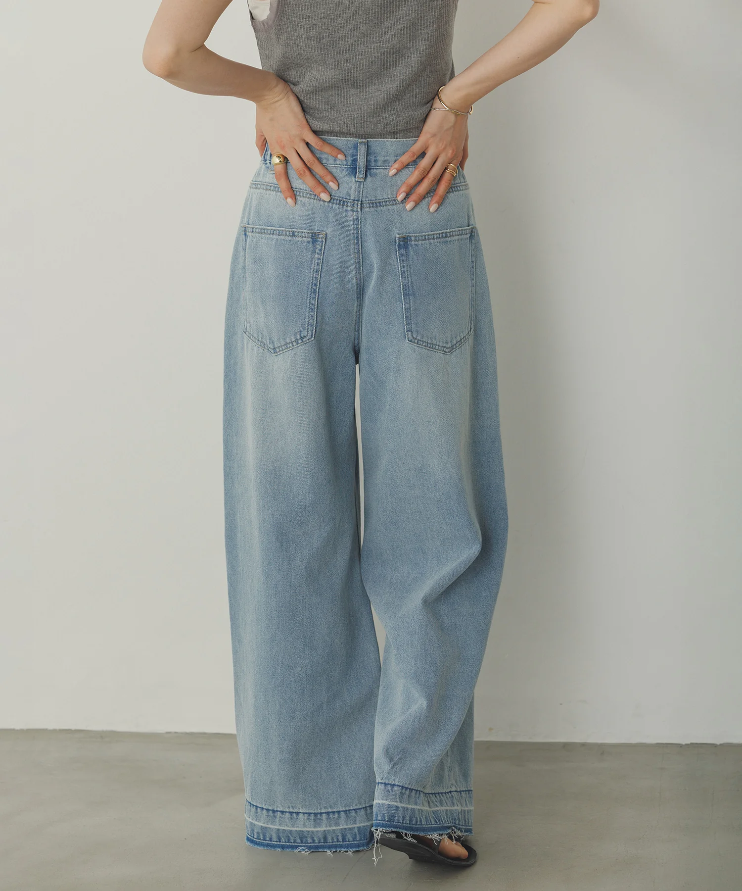 オーバーダイ デニムバギーパンツ