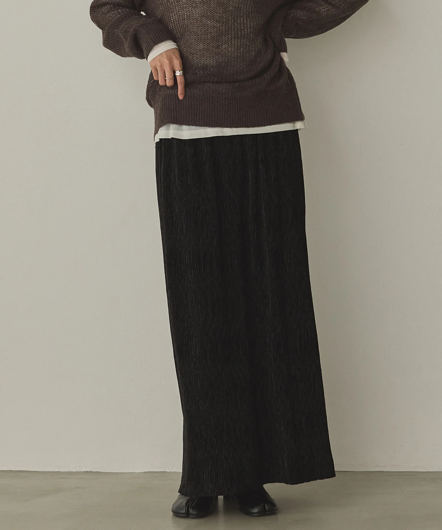 ベロアプリーツタイトスカート