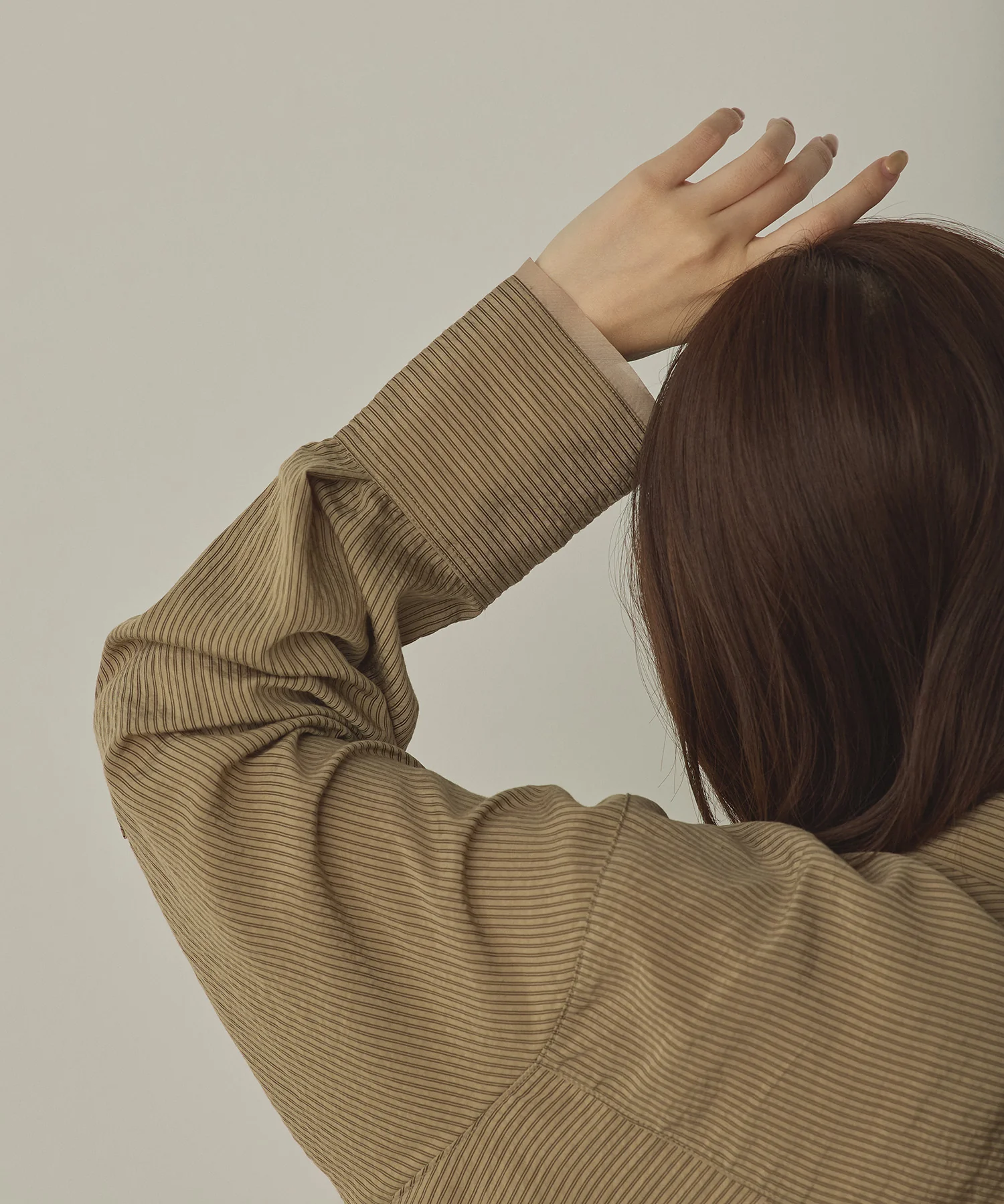 ツヤストライプ オーバーシャツ