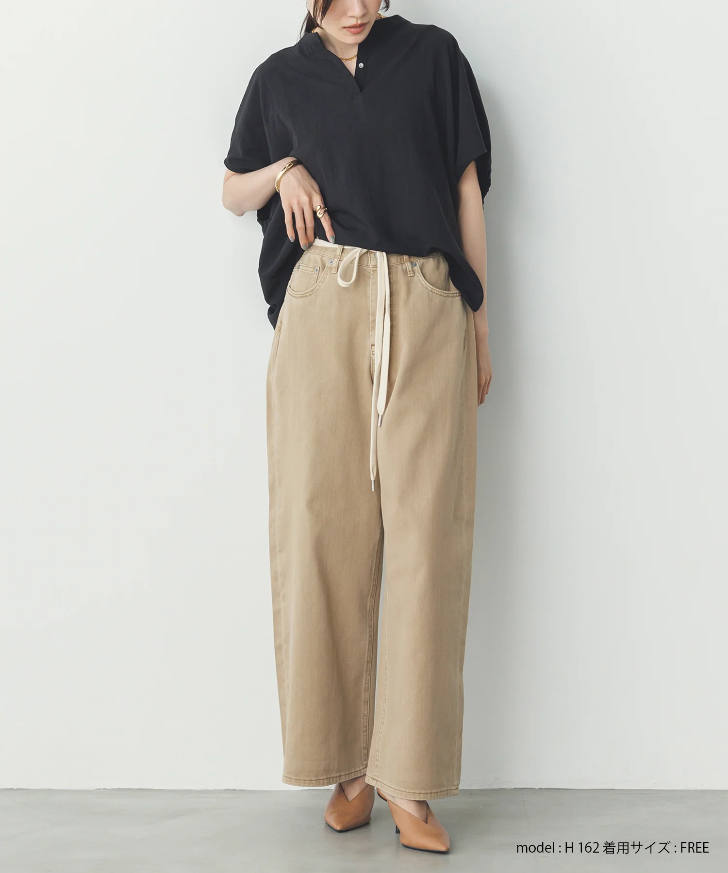 スパンローン ボリュームフレンチブラウス