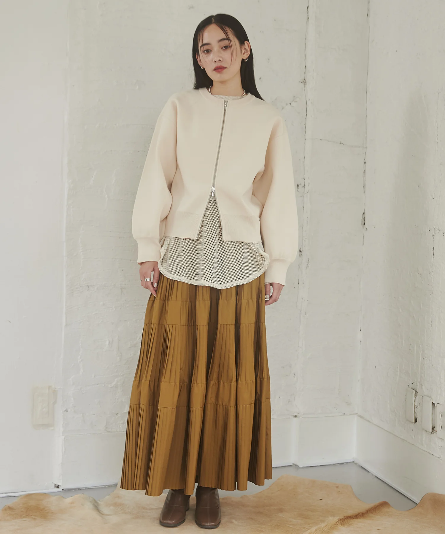 【WEB限定/別注】ジップショートカーディガン