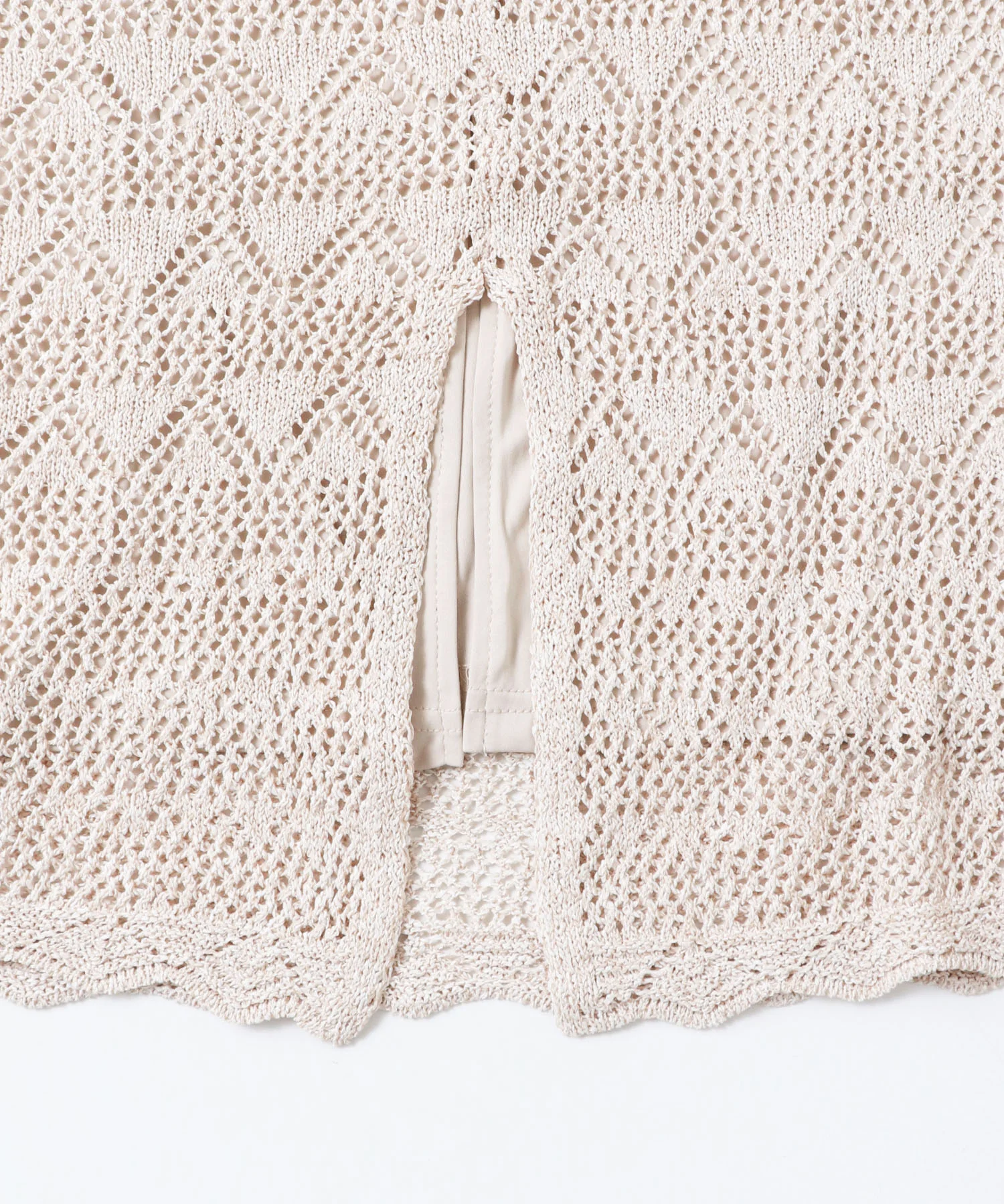 ペーパーヤーン 透かし編み ニットナロースカート