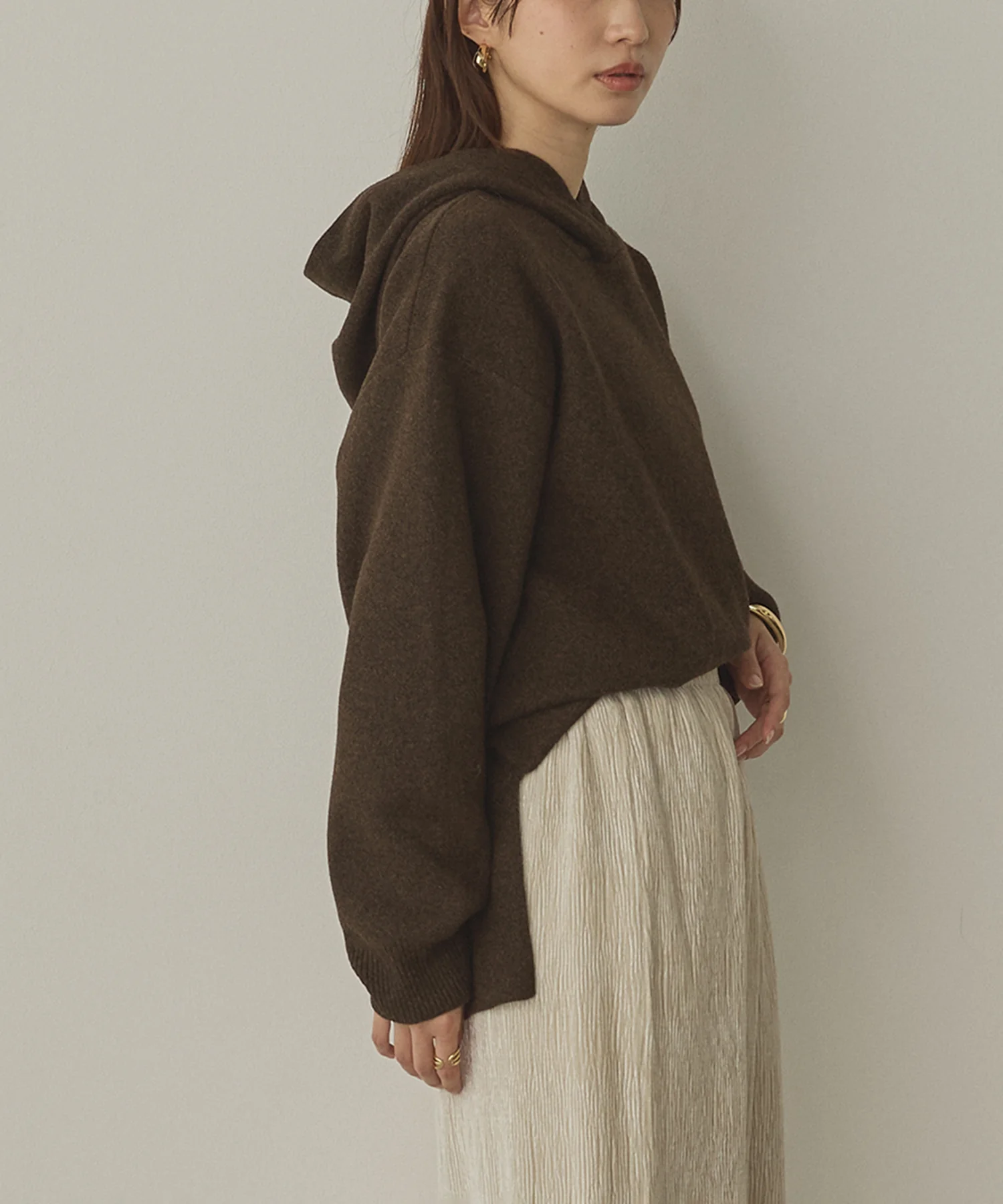 ニット フードパーカー