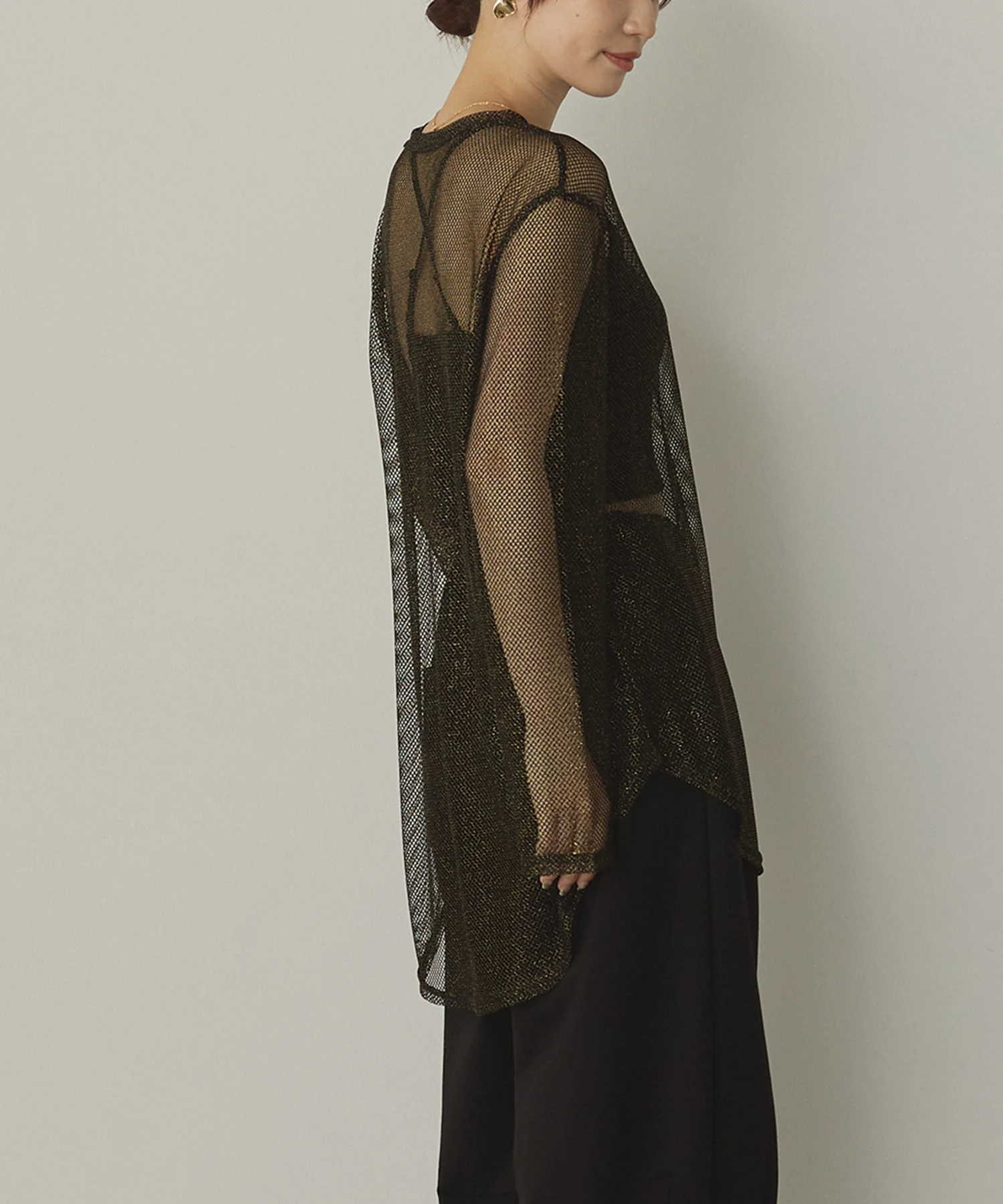 ラメメッシュ クルーロンT