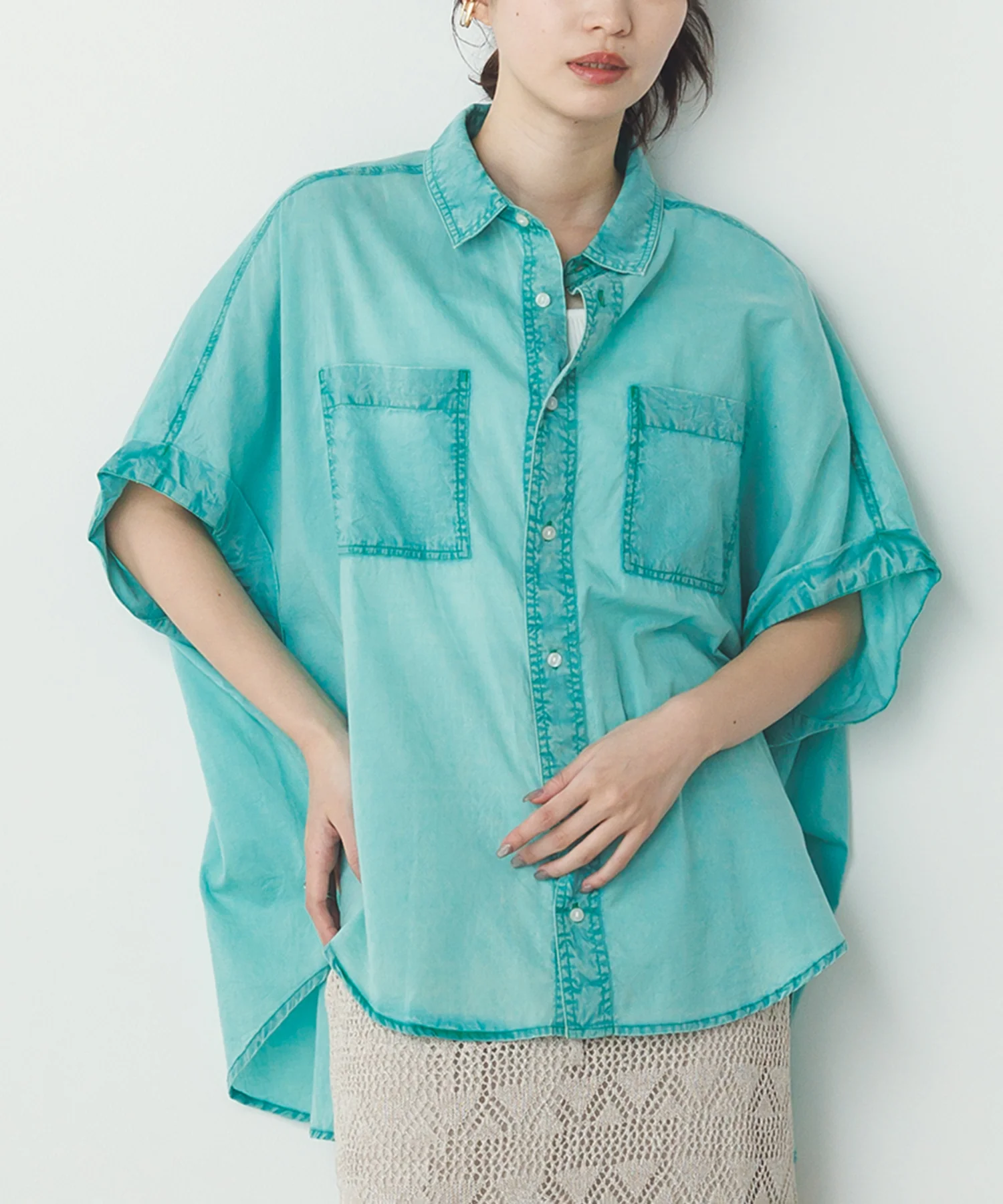 コットンボイル 半袖シャツ