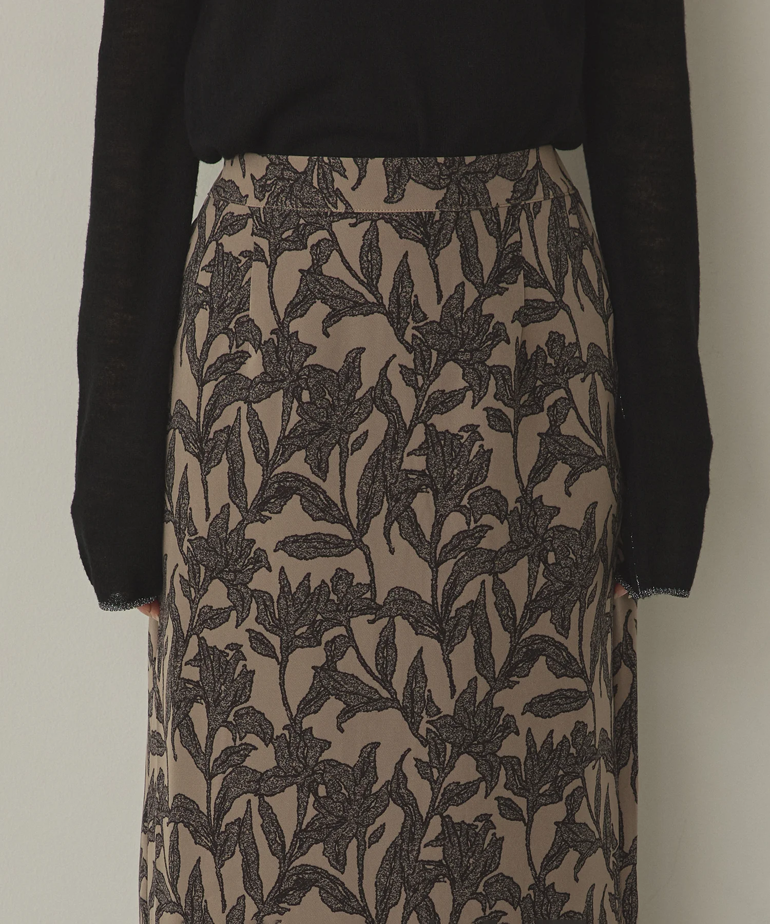 花柄プリント ナロースカート