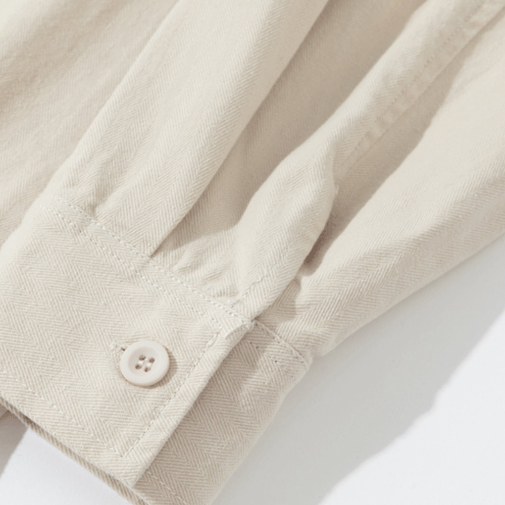 トグルボタン立体ポケット　 コットンワークシャツ