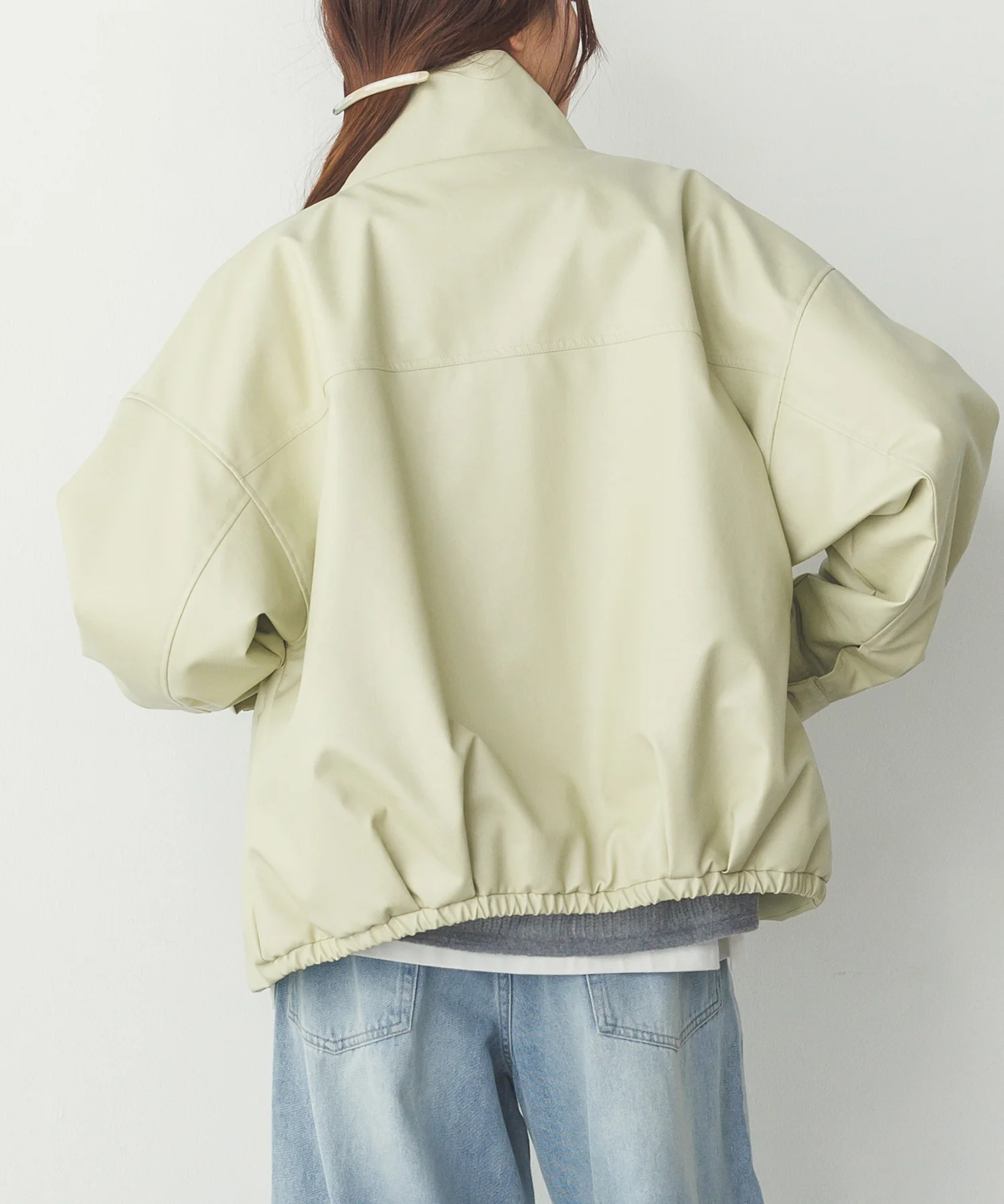 フェイクレザー オーバーブルゾン