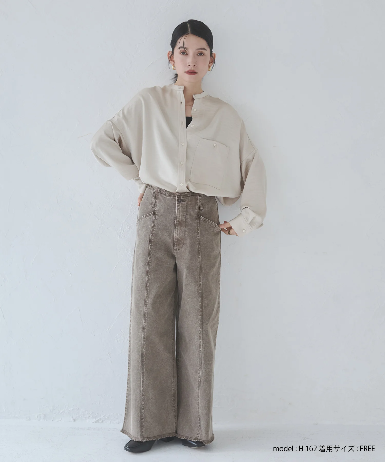 ツイル/デニム ワイドパンツ