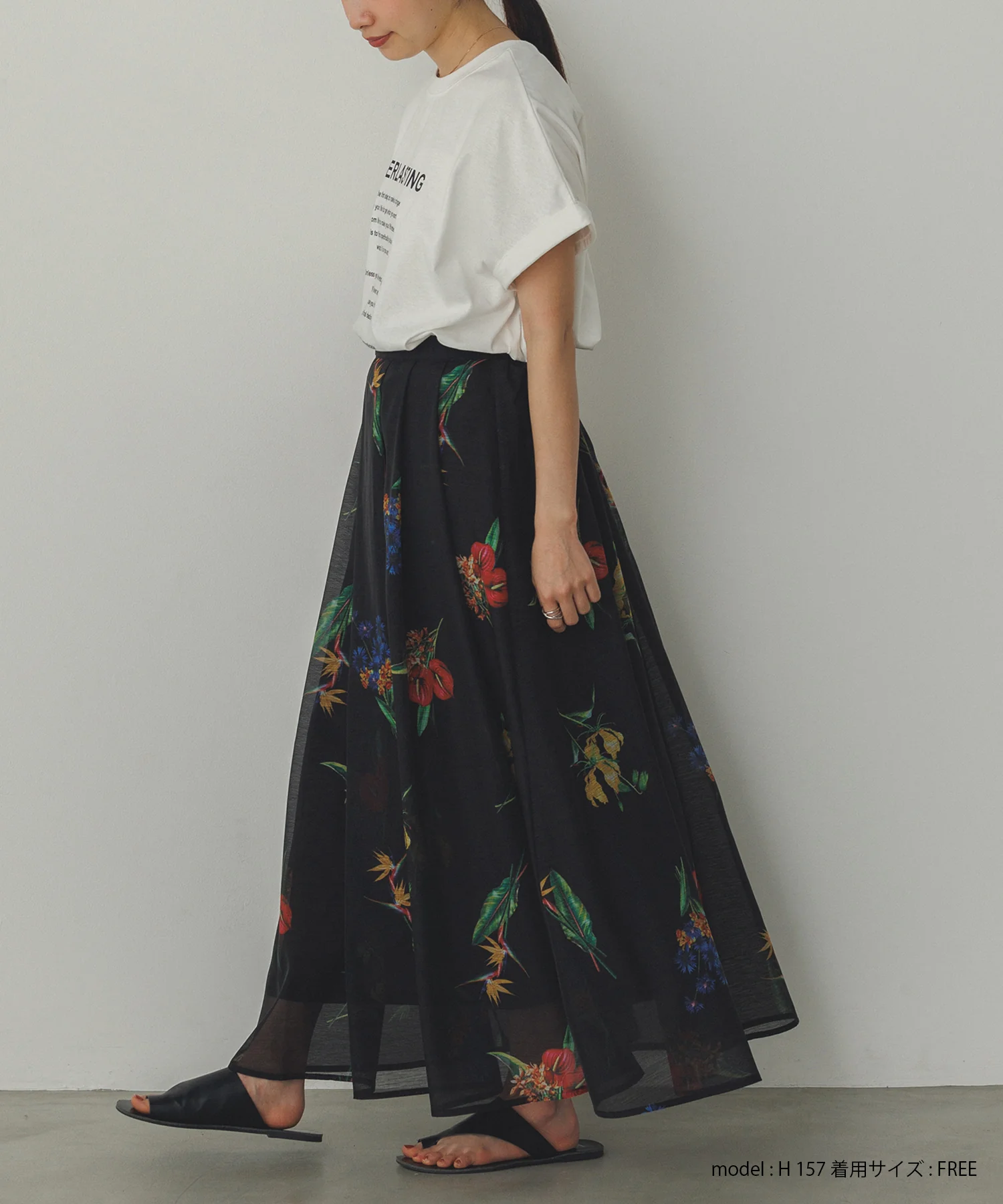 前後2WAY ロゴプリントTシャツ