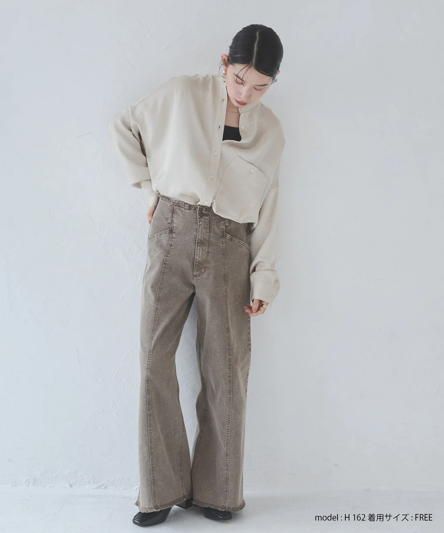 マットサテン オーバーシャツ