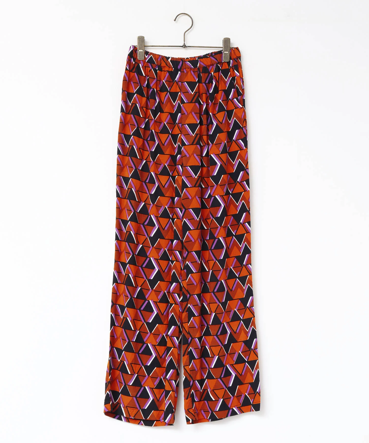 レーヨン プリントストレートパンツ