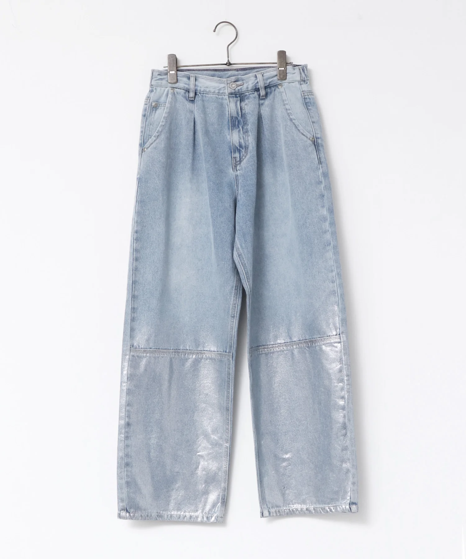 箔プリントルーズデニムパンツ