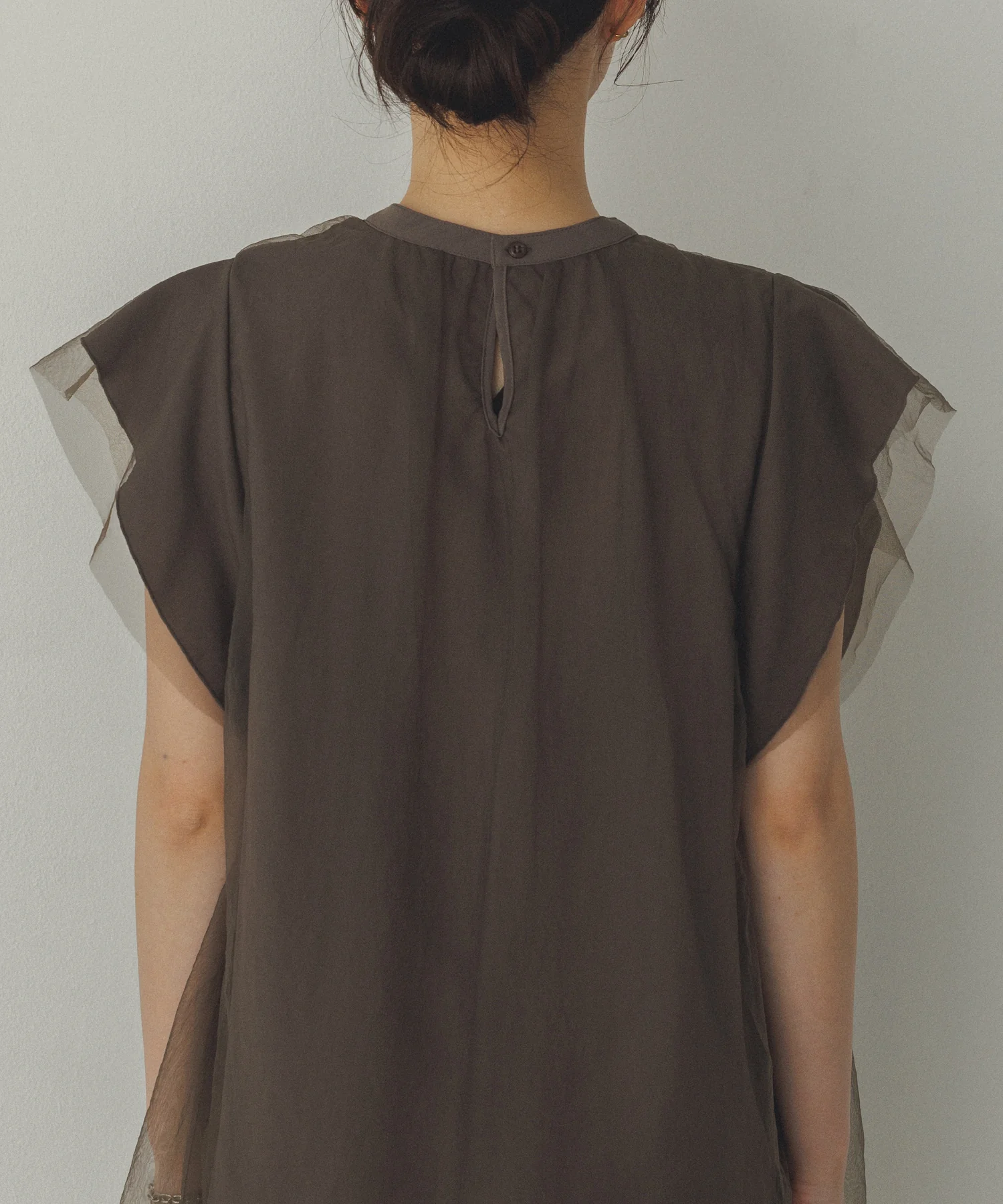 チュール レイヤードブラウス