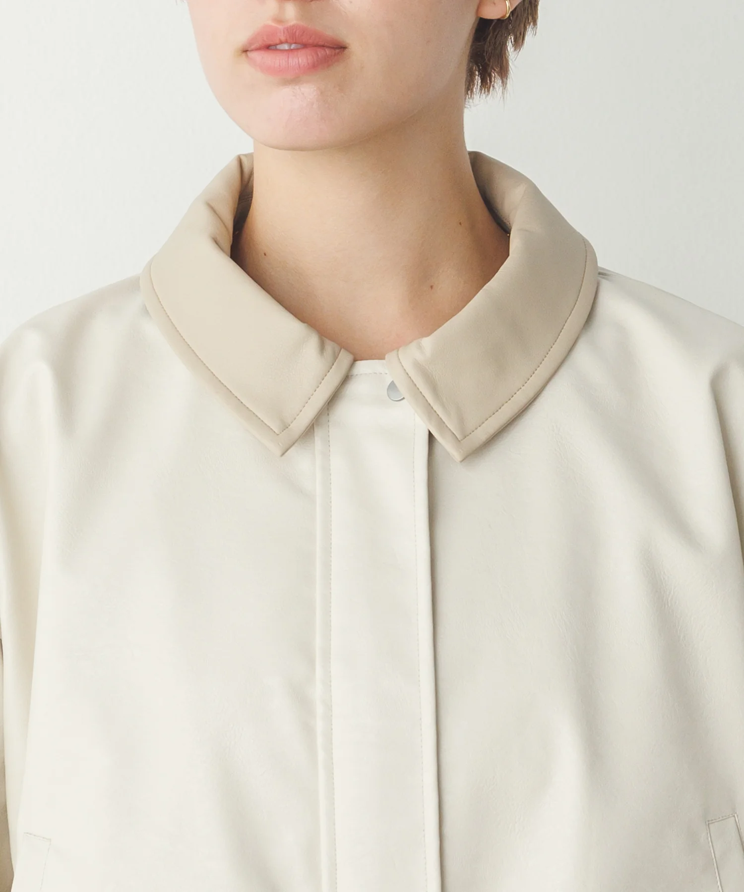 フェイクレザー バルーンブルゾン