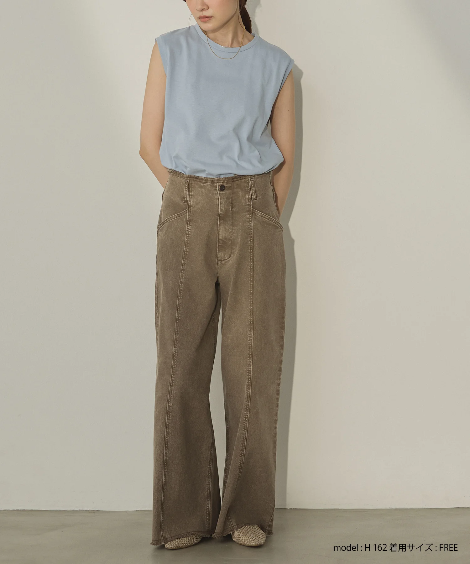 ツイル/デニム ワイドパンツ