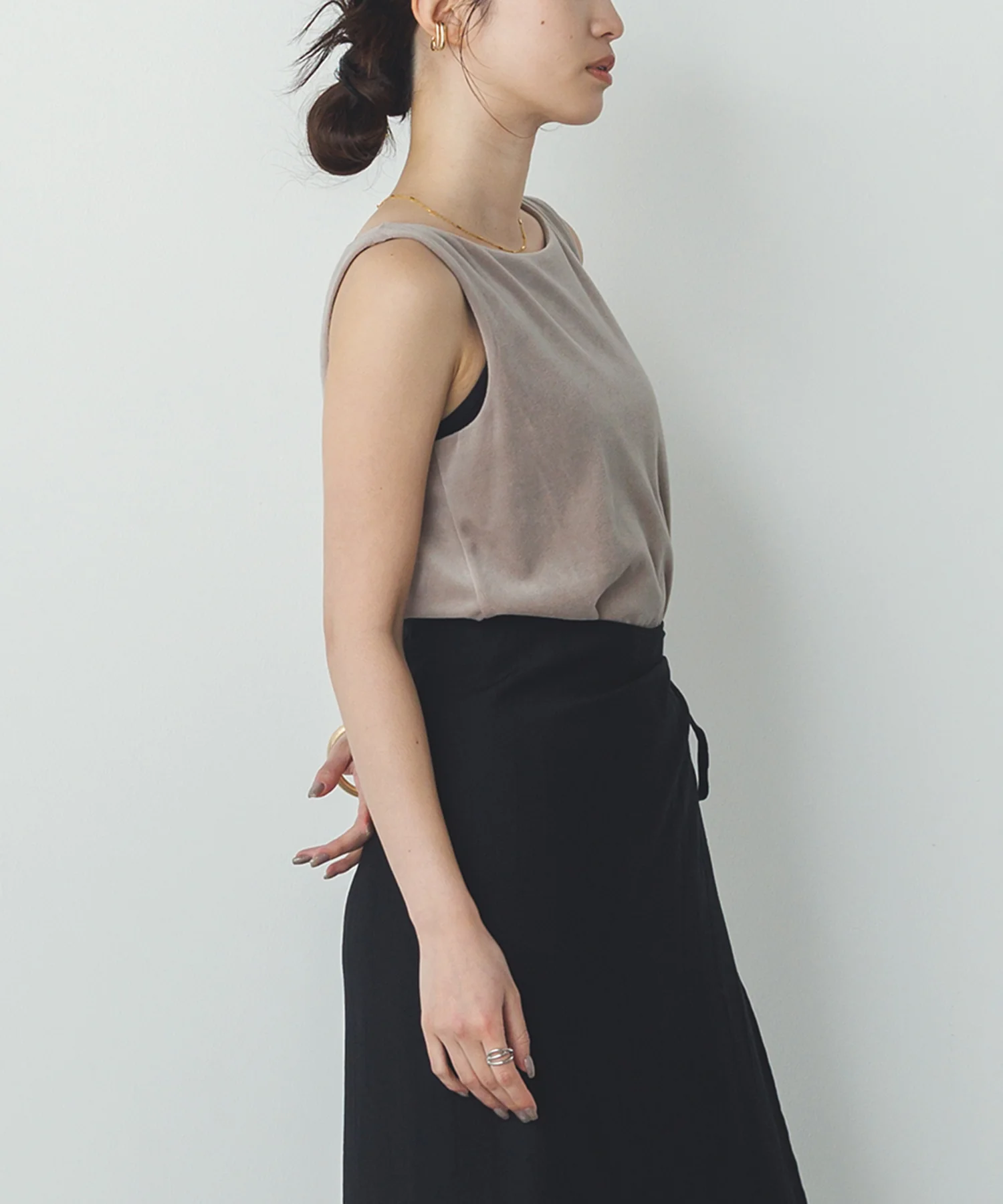 前後2WAY ベロア スクエアタンク