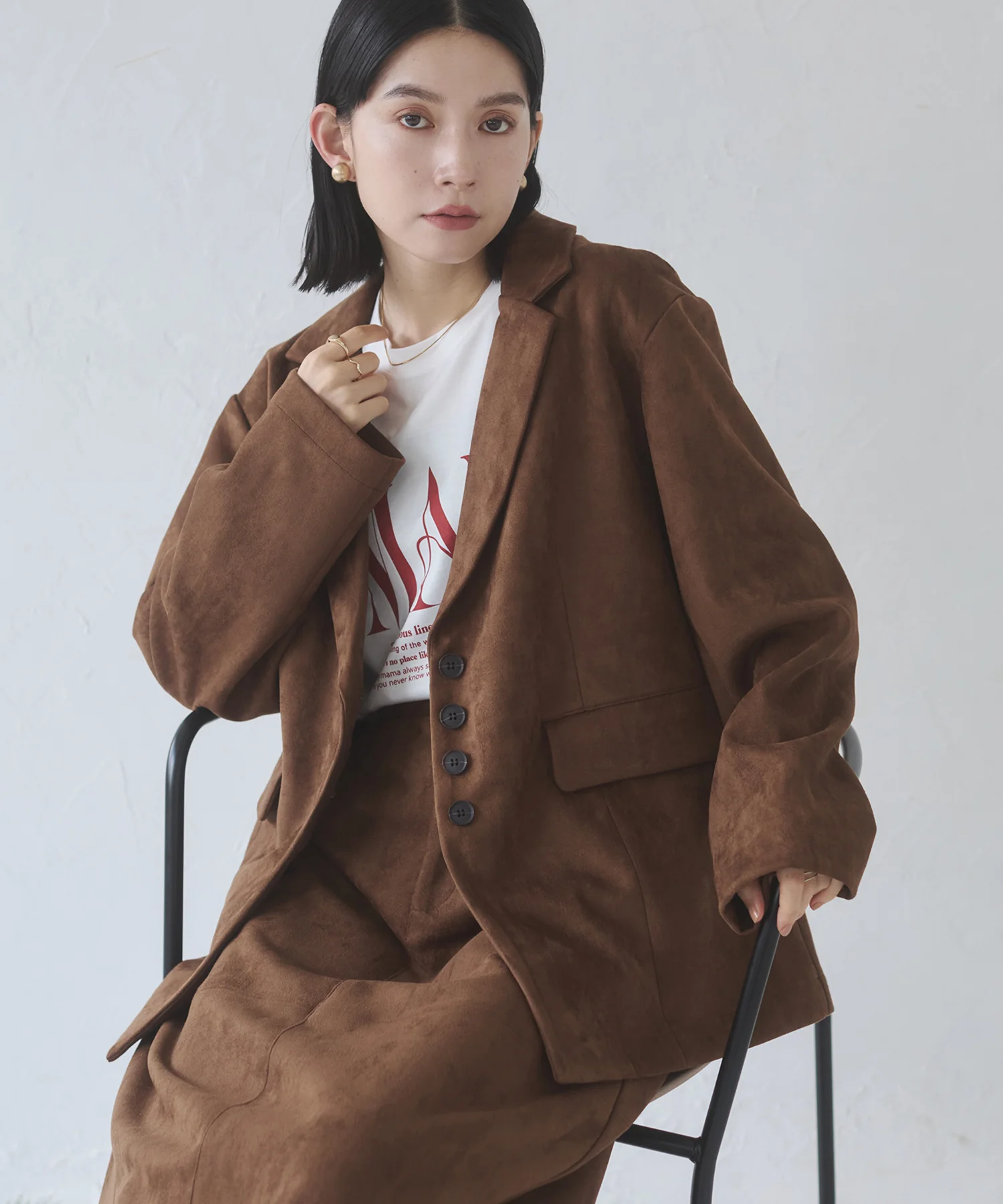 フェイクスウェード テーラードジャケット