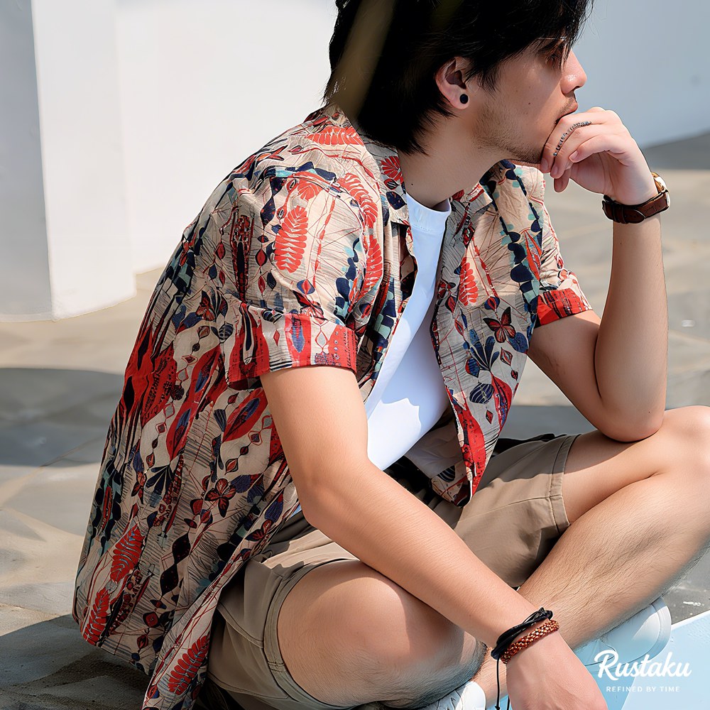 1950sレトロ風総柄アロハシャツ