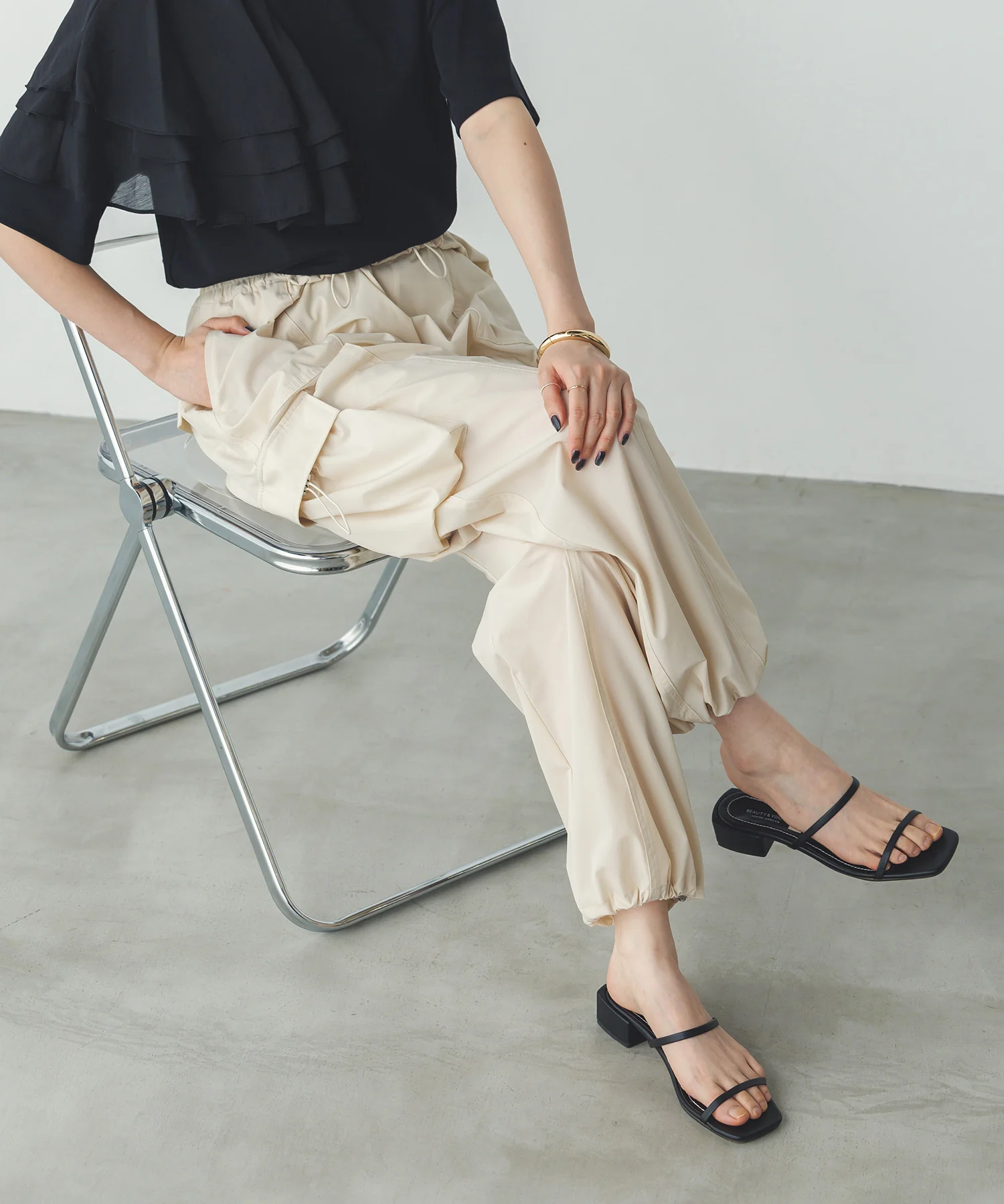 【接触冷感】パラシュートパンツ