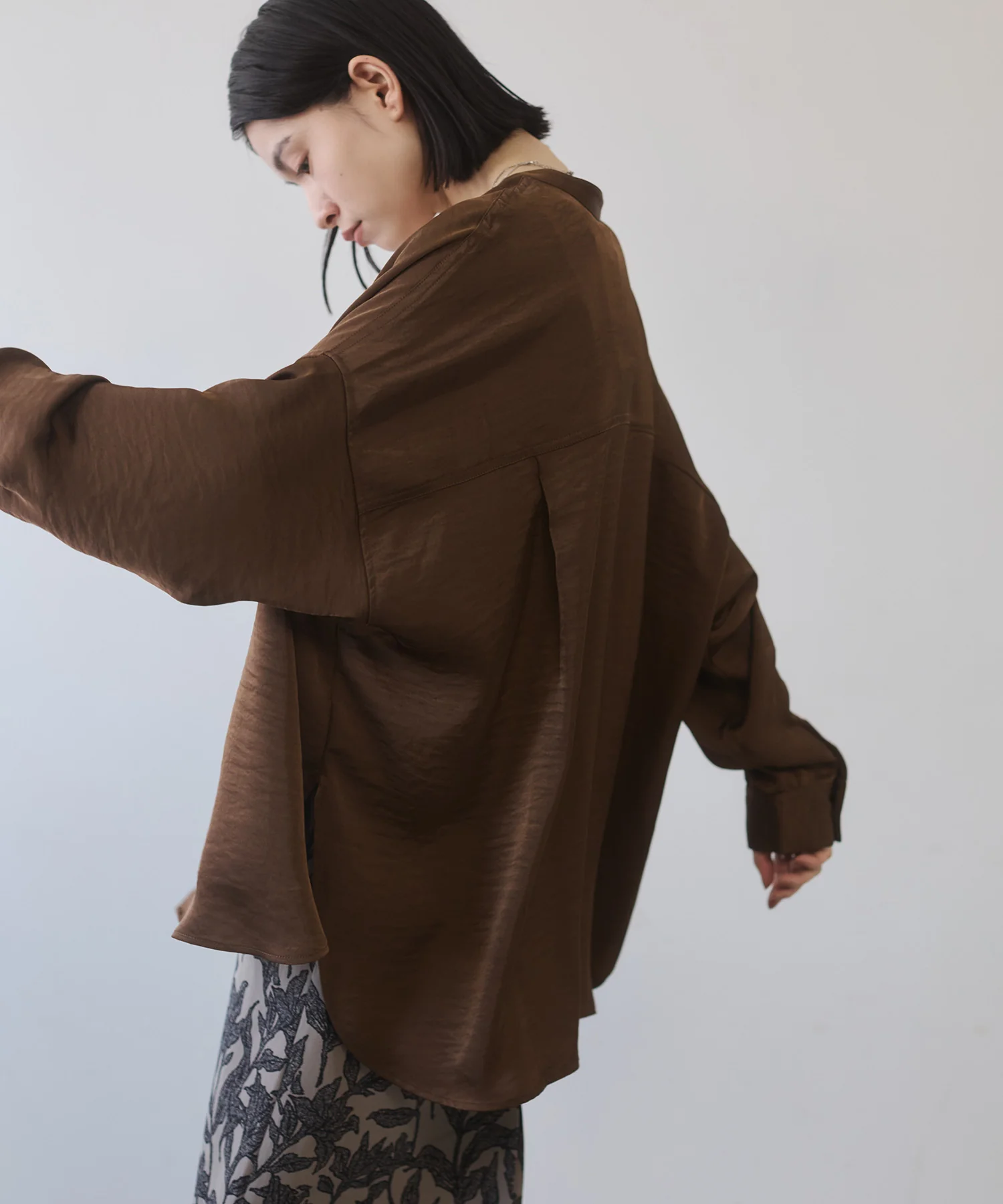 マットサテン オーバーシャツ