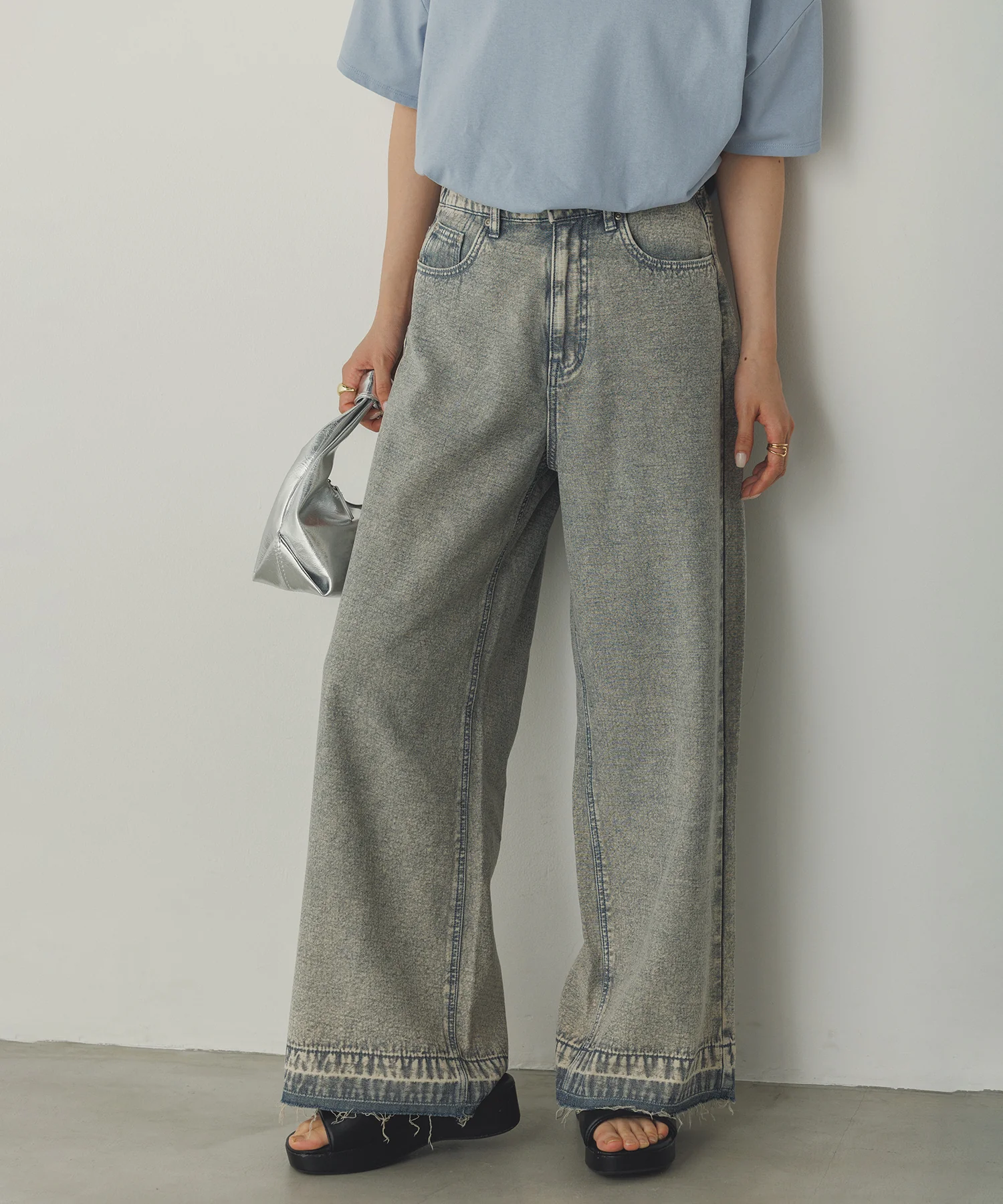 オーバーダイ デニムバギーパンツ