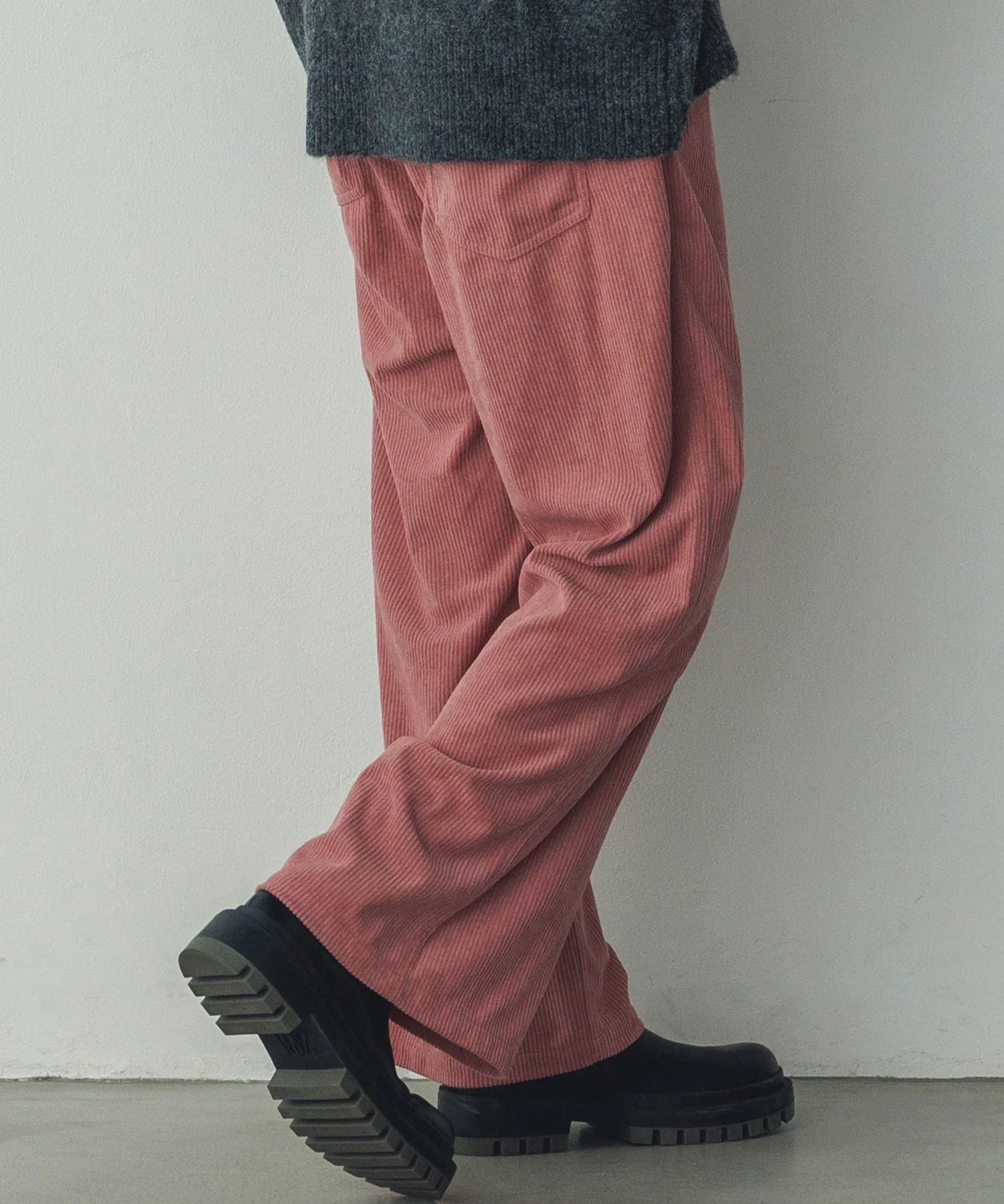 コーデュロイ ワイドストレートパンツ