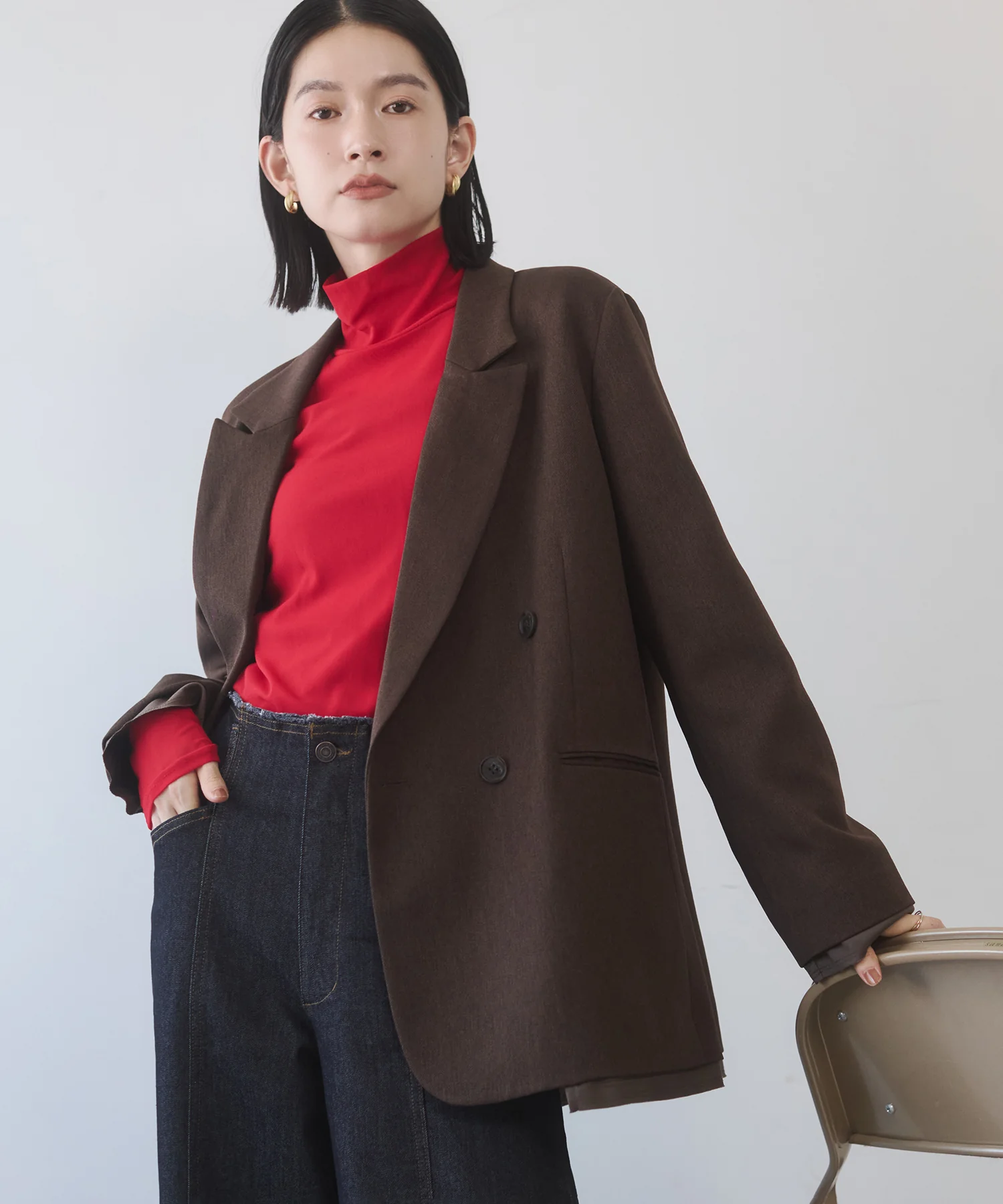 ストライプ ダブルジャケット