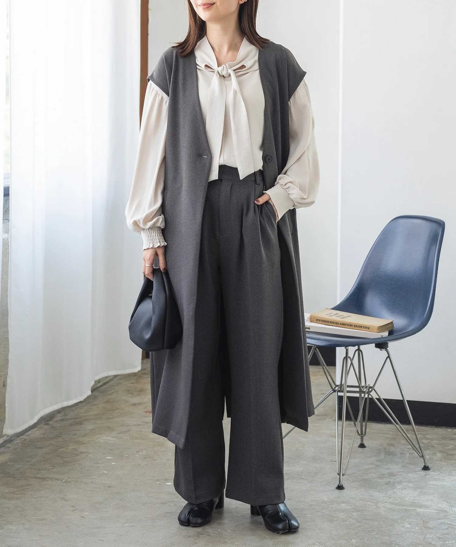 ウールライクストレートパンツ