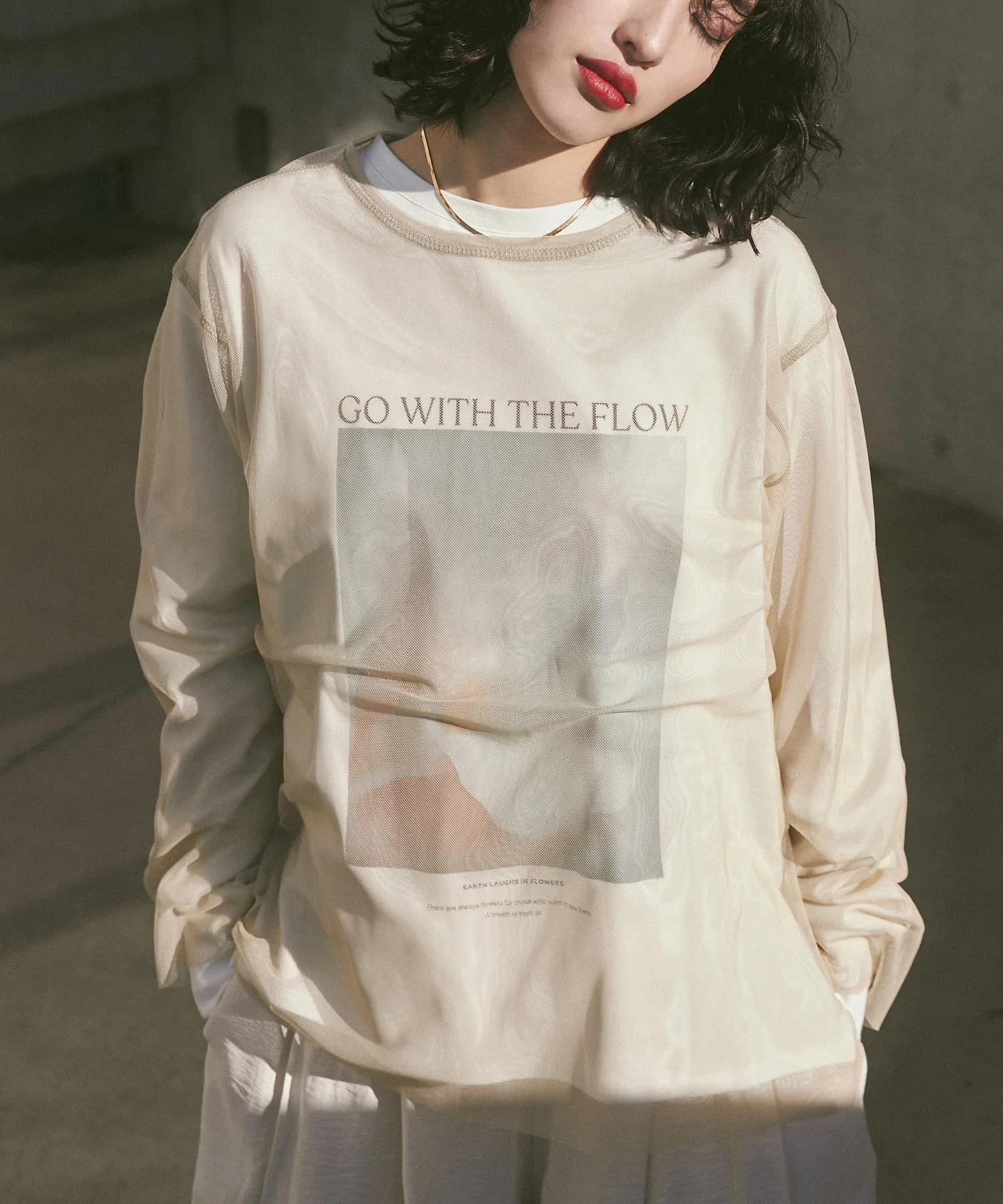 リバーシブル オーバーサイズ パワーネットトップス