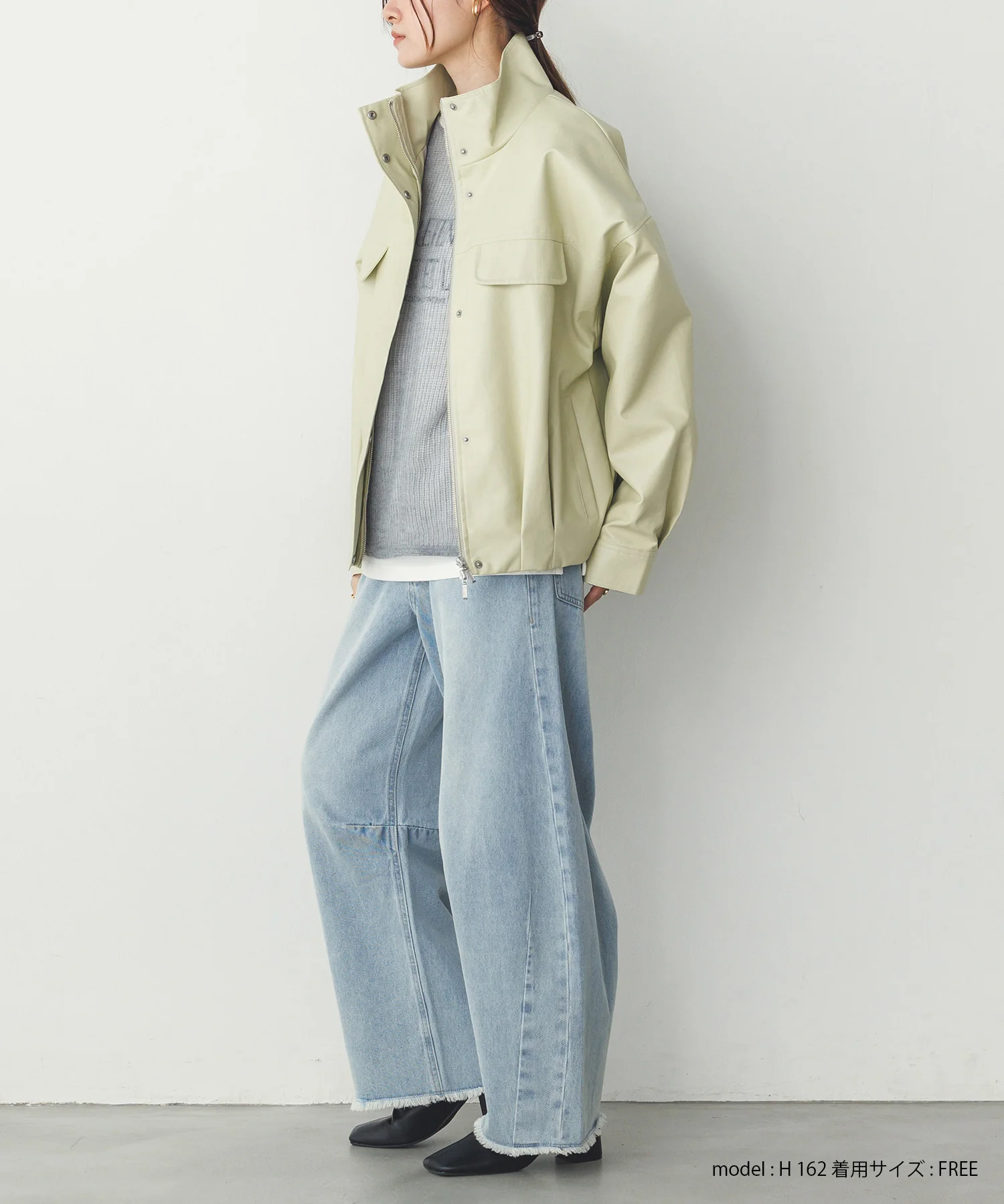 フェイクレザー オーバーブルゾン