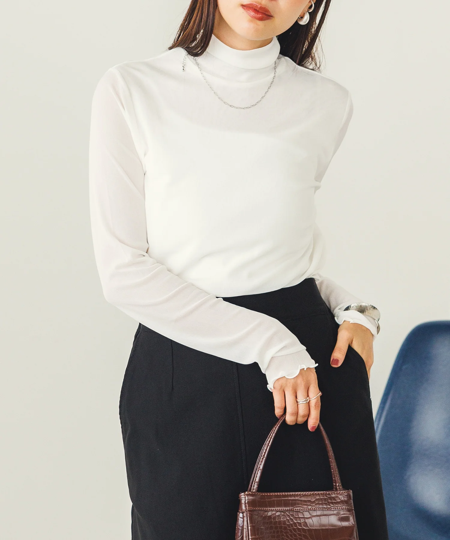 シアー タートルインナーカットソー