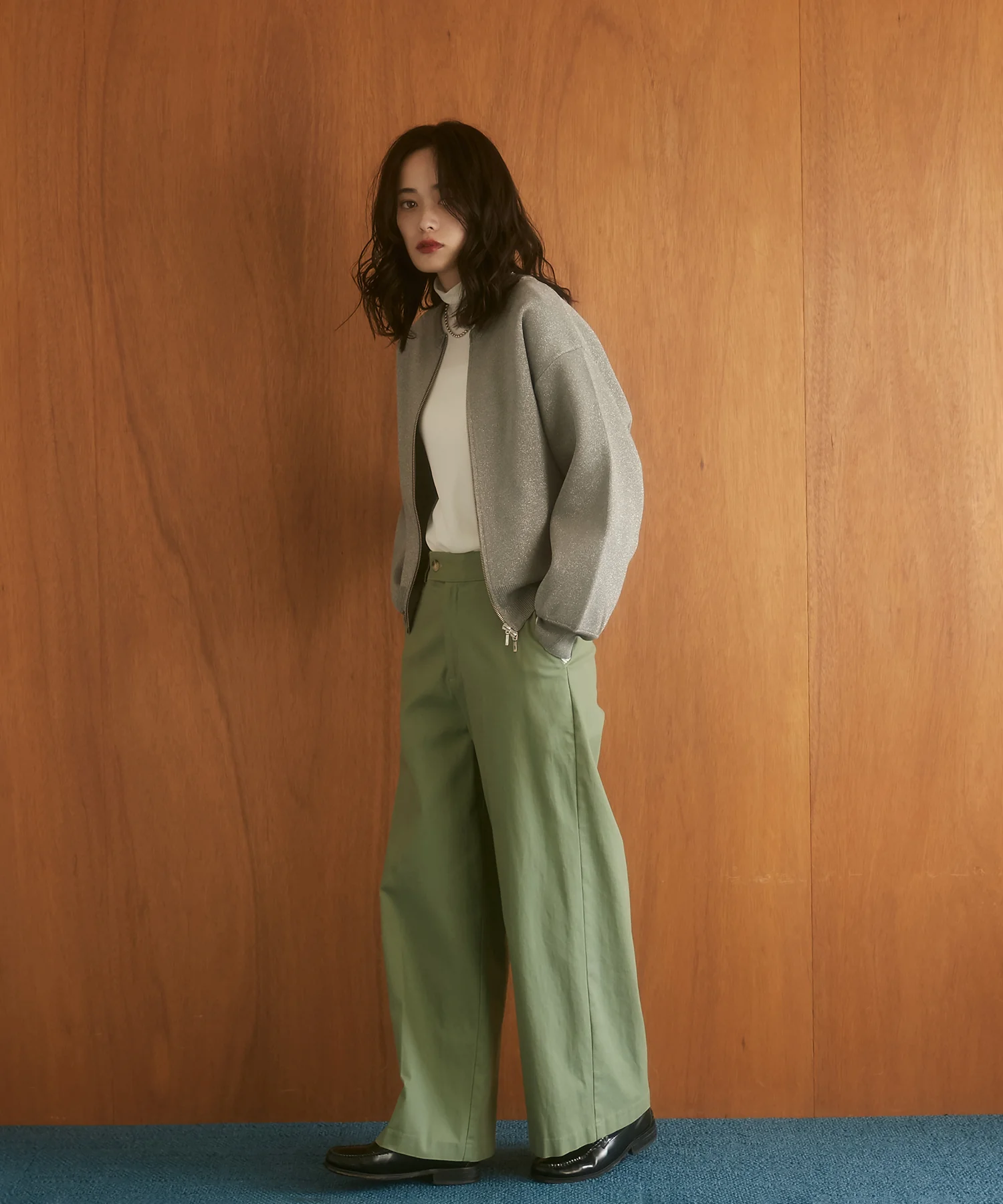 【WEB限定/別注】ジップショートカーディガン